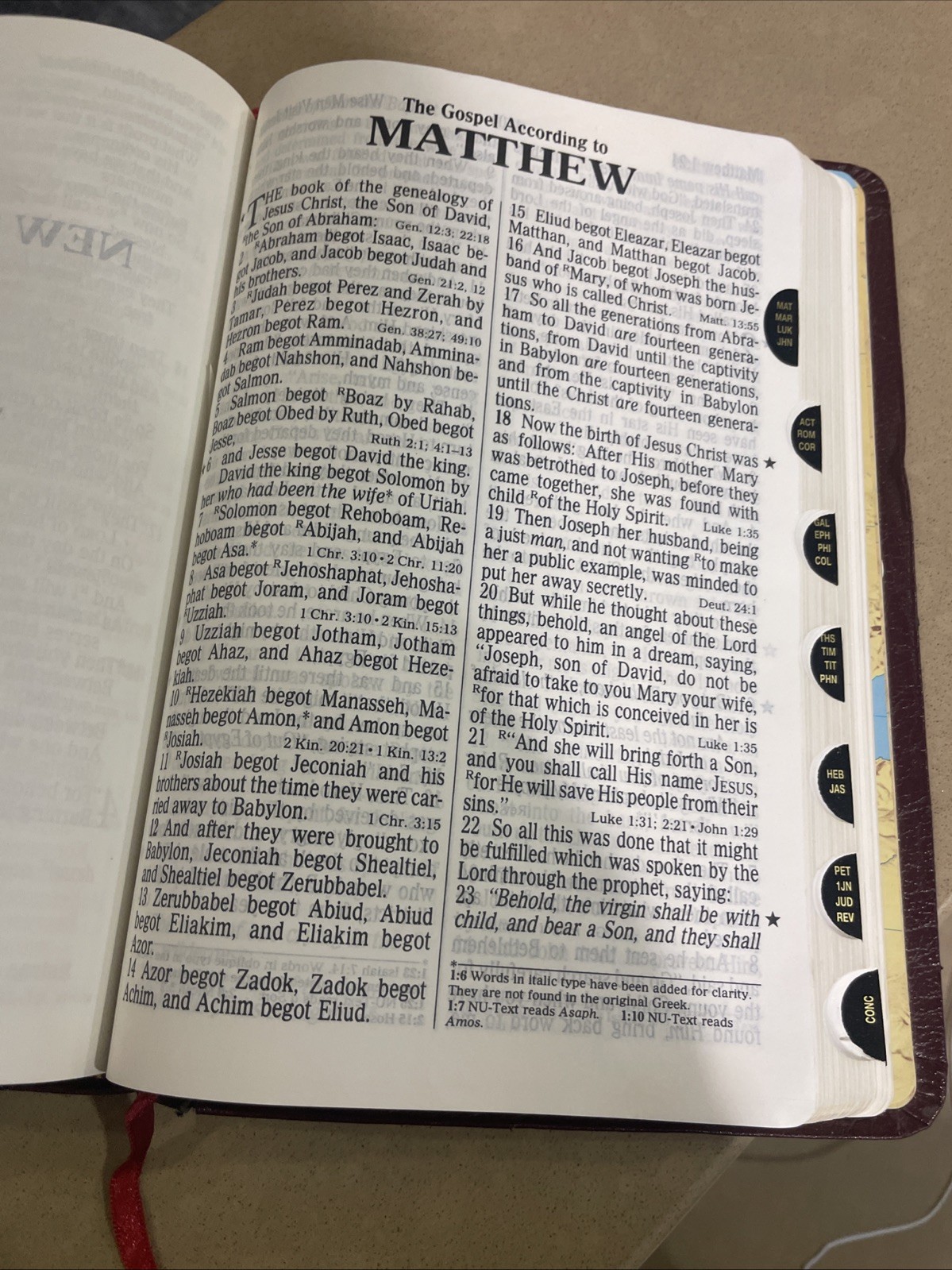 Holy Bible NKJV Giant Print Concordance Red Letter 1992 Thomas Nelson Leather