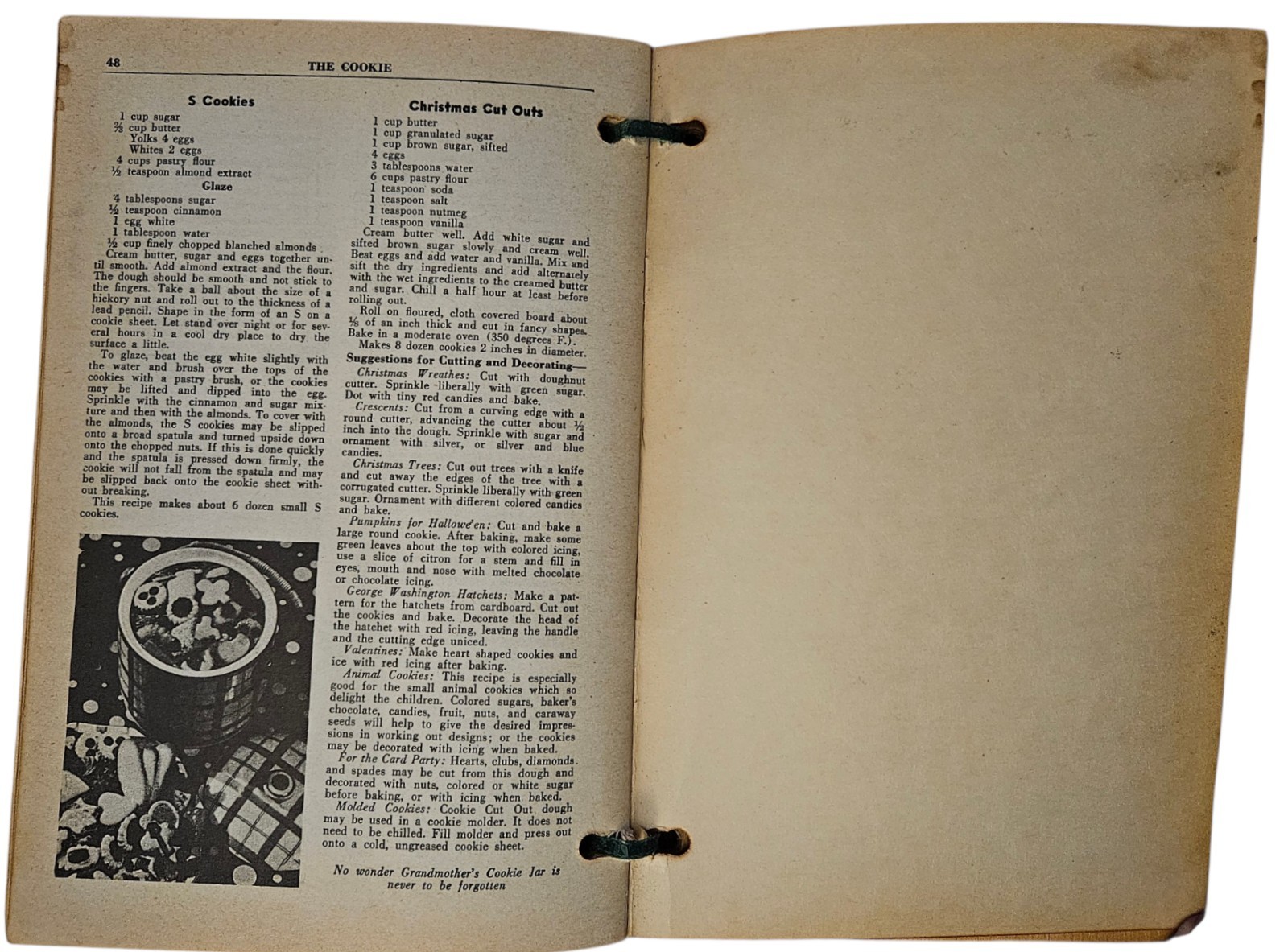 Vintage The Cookie Book 1939 Recipes Culinary Arts Institute N. Watts Wood Cover