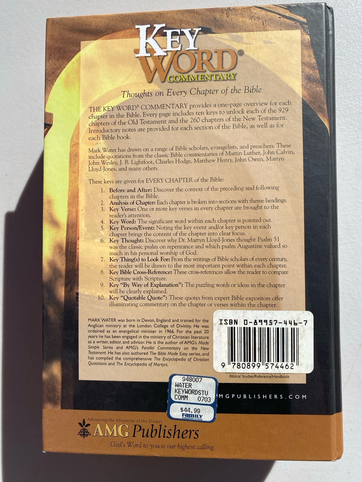 Key Word Commentary: Thoughts on Every Chapter of the Bible Mark Water HC 2003