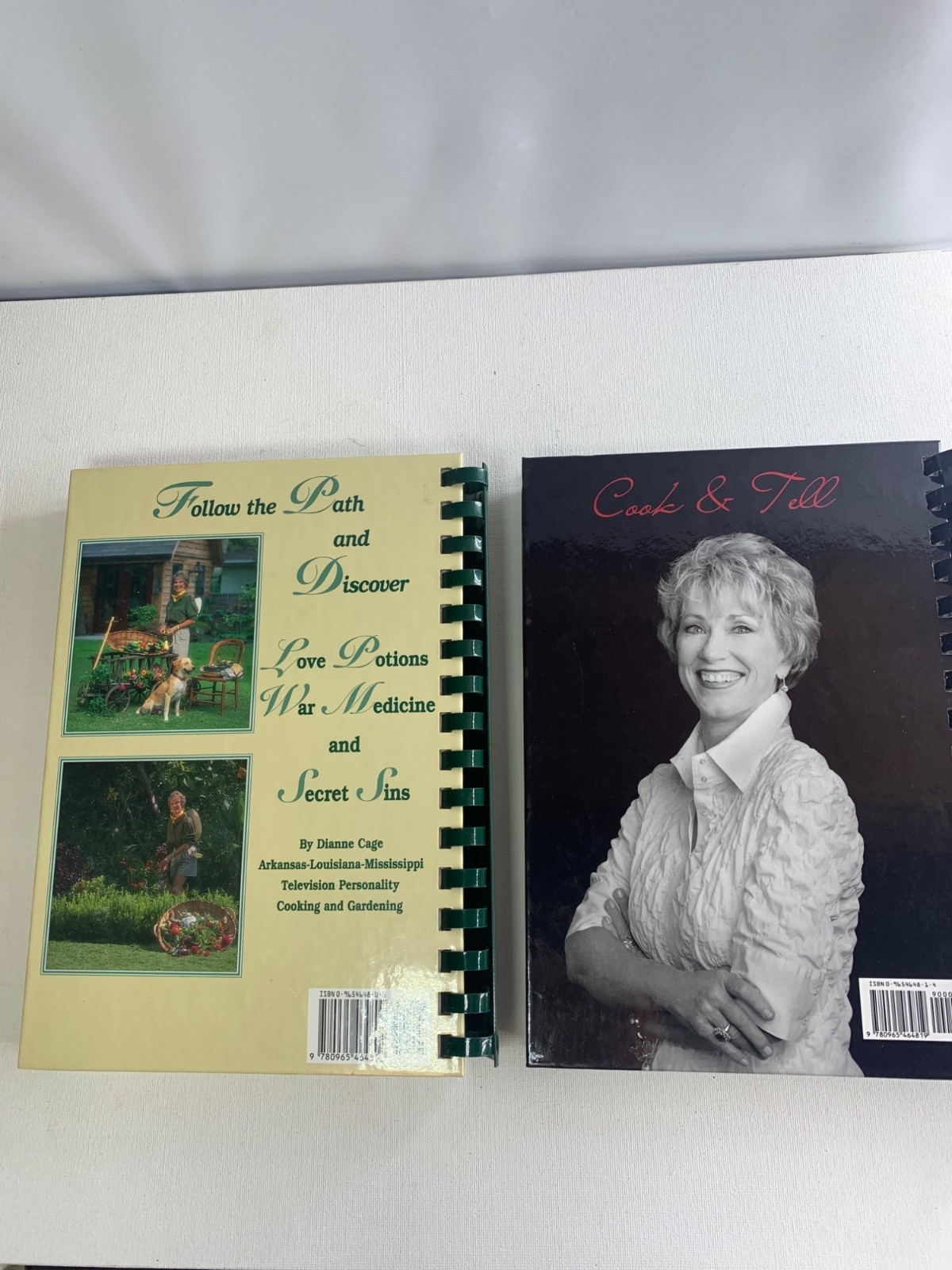 Cooking & Gardening With Dianne Cage & Dianne II Cook & Tell Spiral Bound Lot