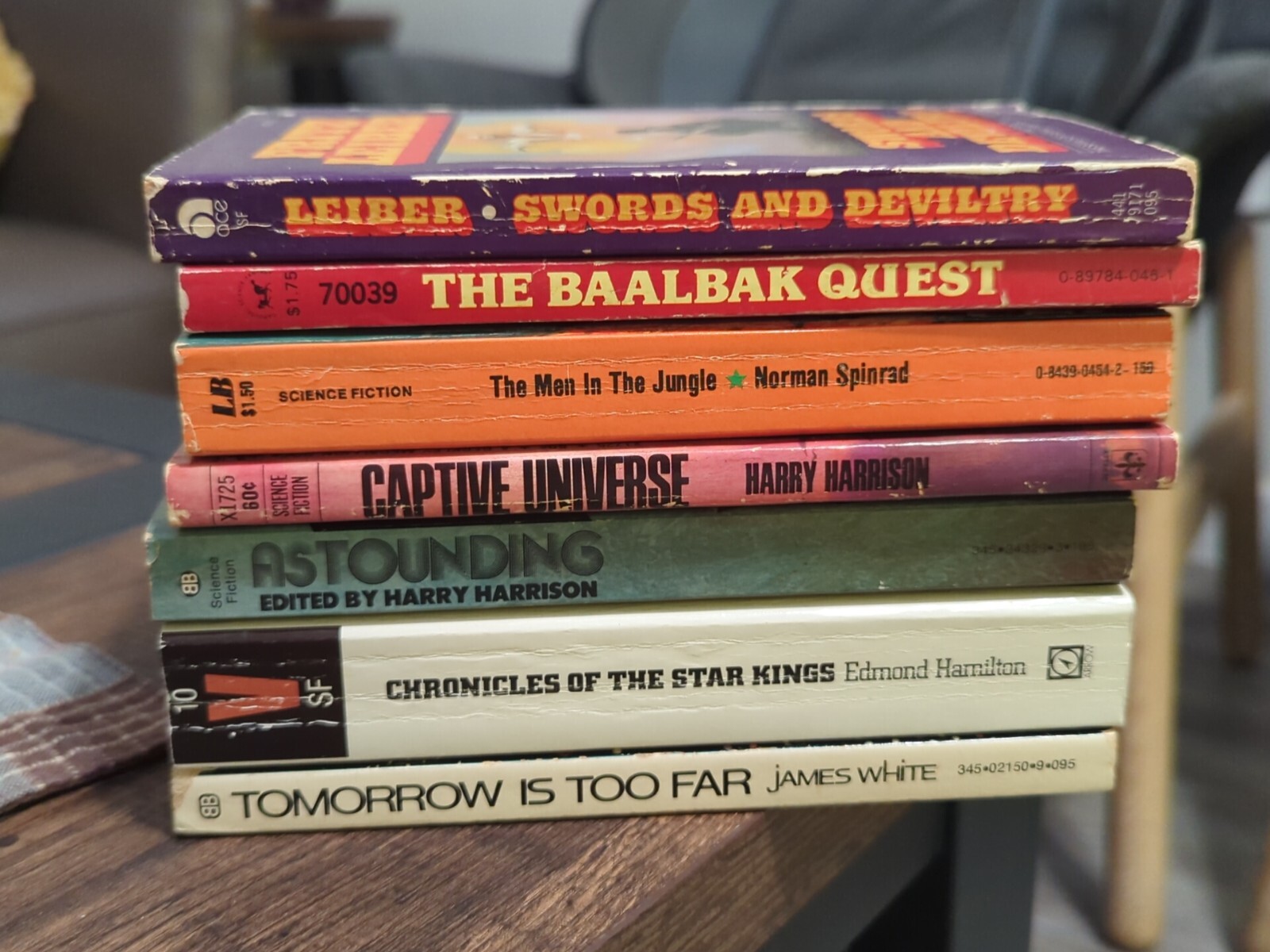 Pulp Sci-fi/Fantasy 7 paperback lot. Space Opera and Sword & Sorcery.