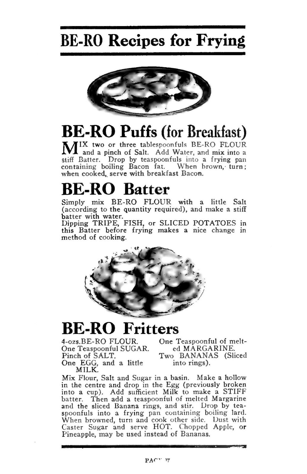 1923 Be-Ro Home Recipes Vintage Cook Book 40 Pages