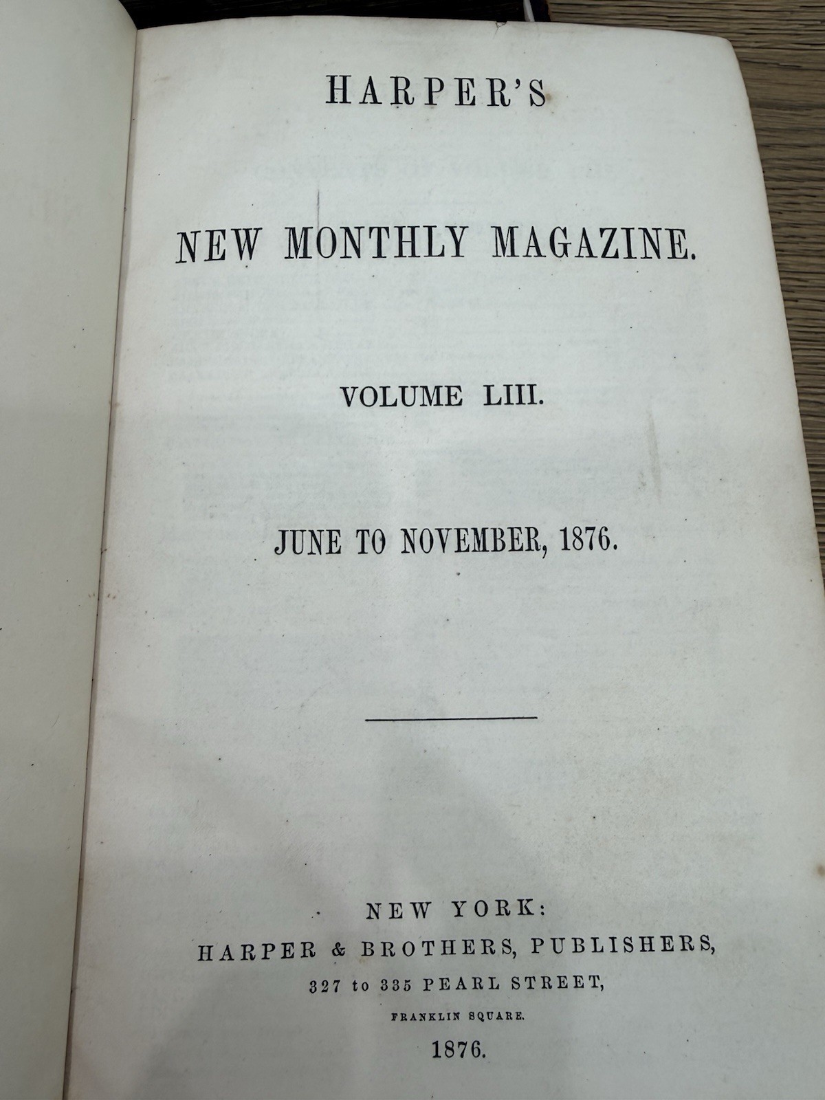 Rare Antique Harper’s New Monthly Magazine Bound Volumes (5 Books) –19th Century