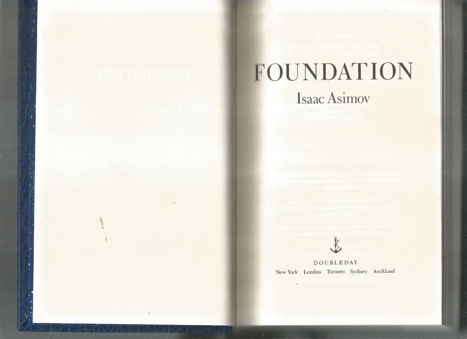 FOUNDATION – ISAAC ASIMOV – BLUE FAUX LEATHER BOUND COLLECTION SCI-FI -BANTAM HC