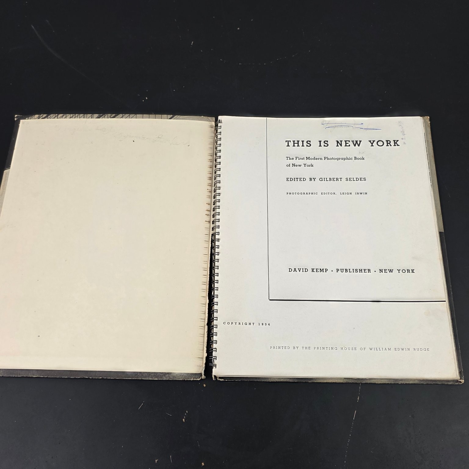 This is New York Seldes 1934 First Modern Photographic Book David Kemp