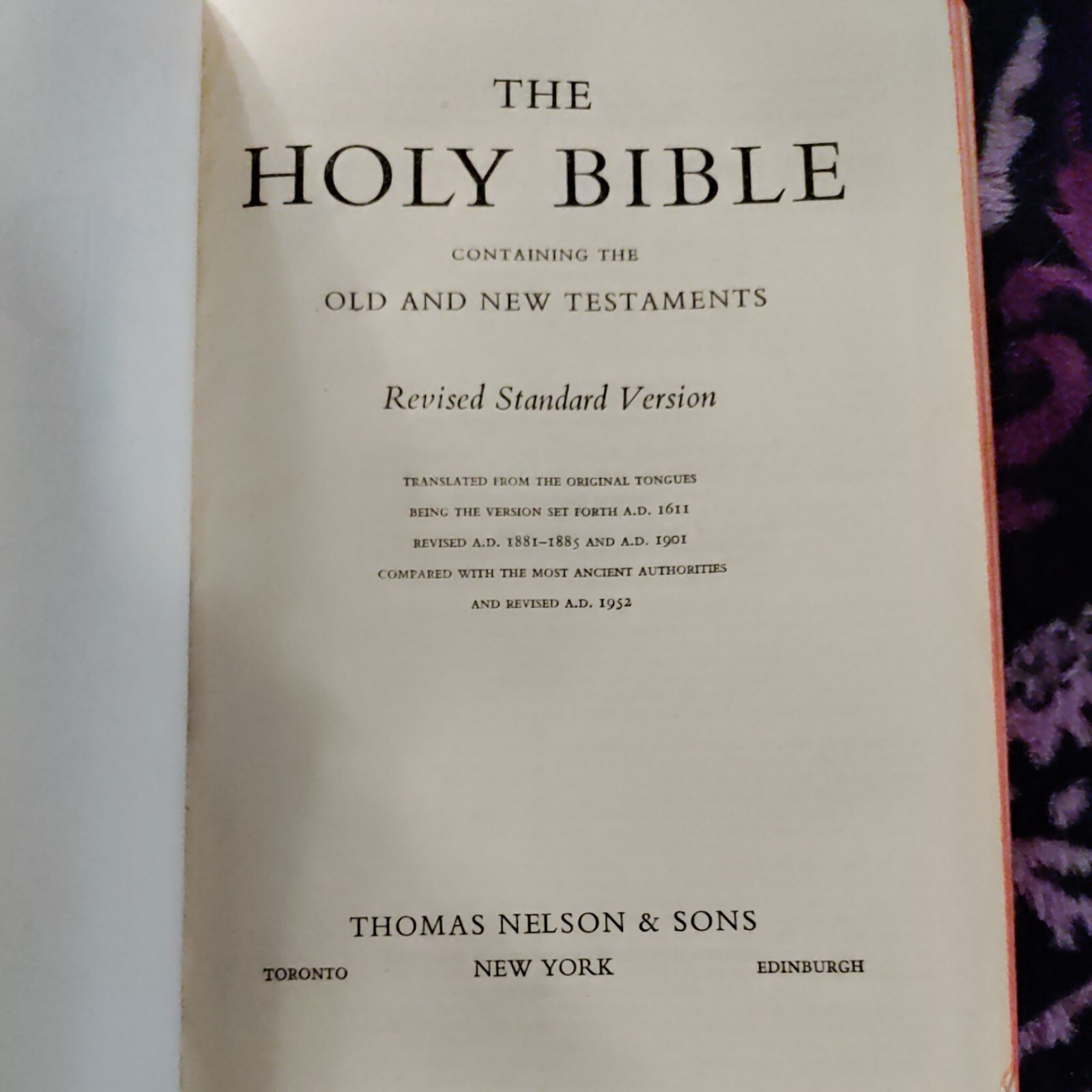 ⭐1952 Holy Bible Revised Standard Version RSV Nelson Faux Leather⭐