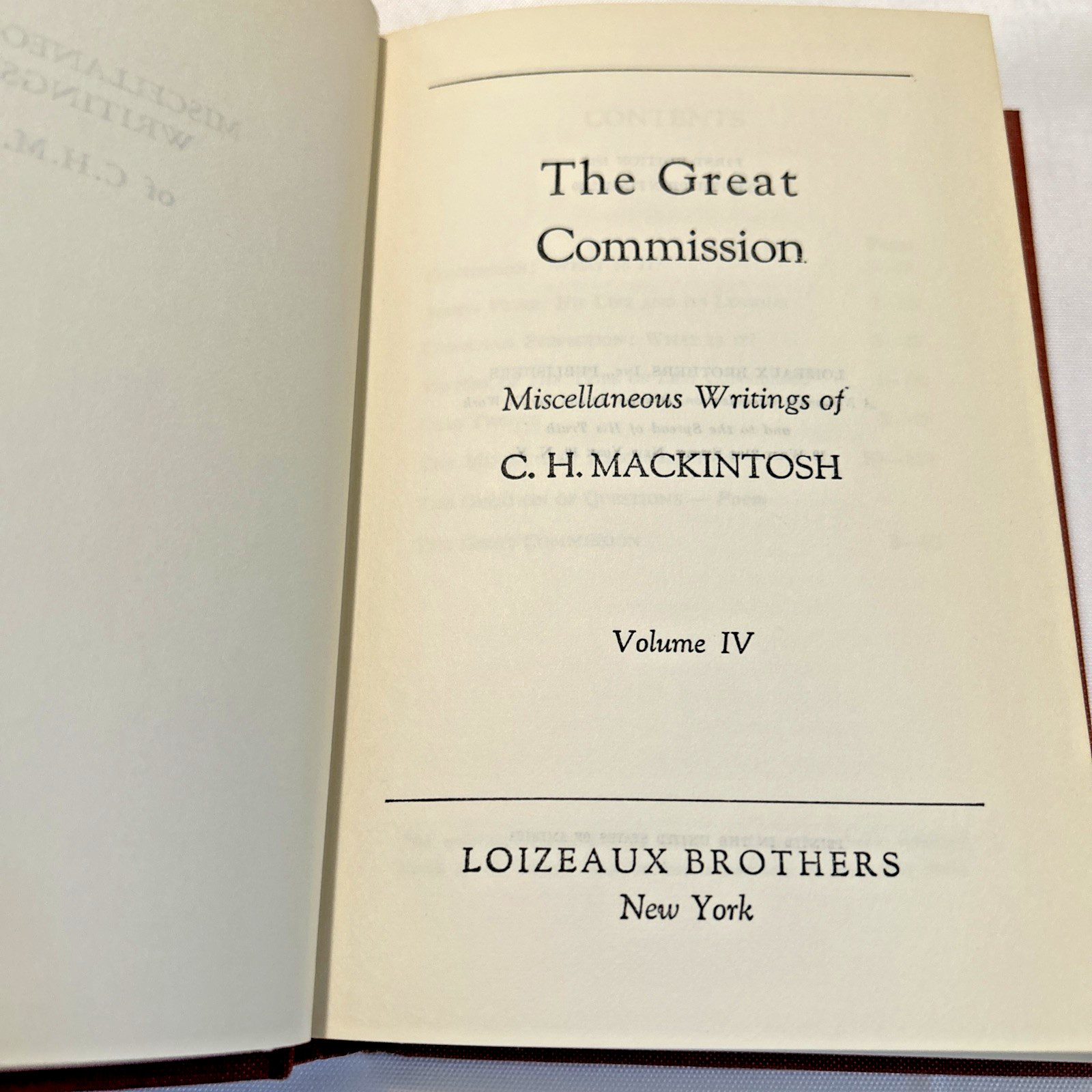 Miscellaneous Writings of C. H. Mackintosh ~ Volume 1-6 ~ Tenth Print ~ 1960