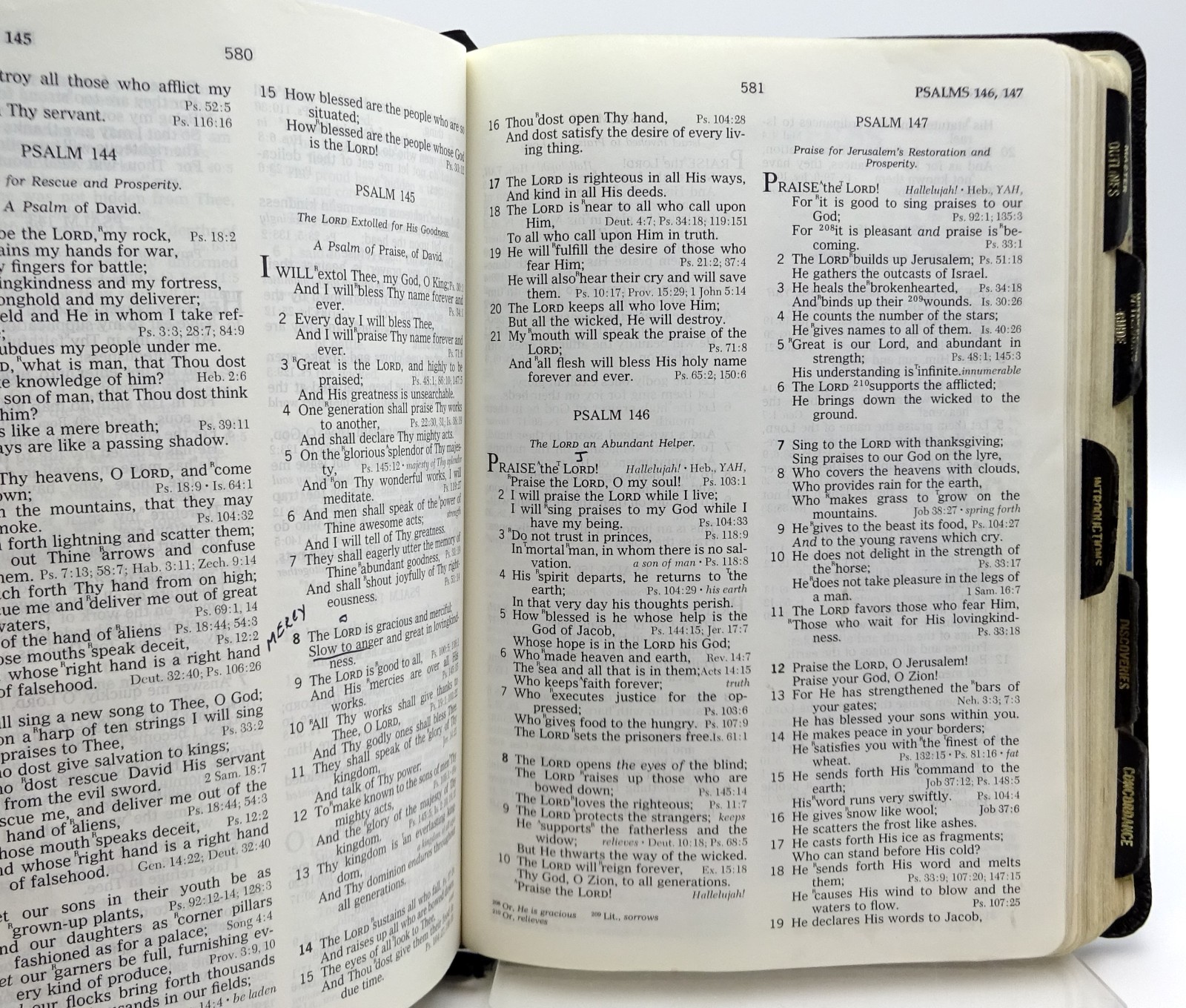 The Open Bible New American Standard Black Genuine Leather Nelson 956DEM 1978