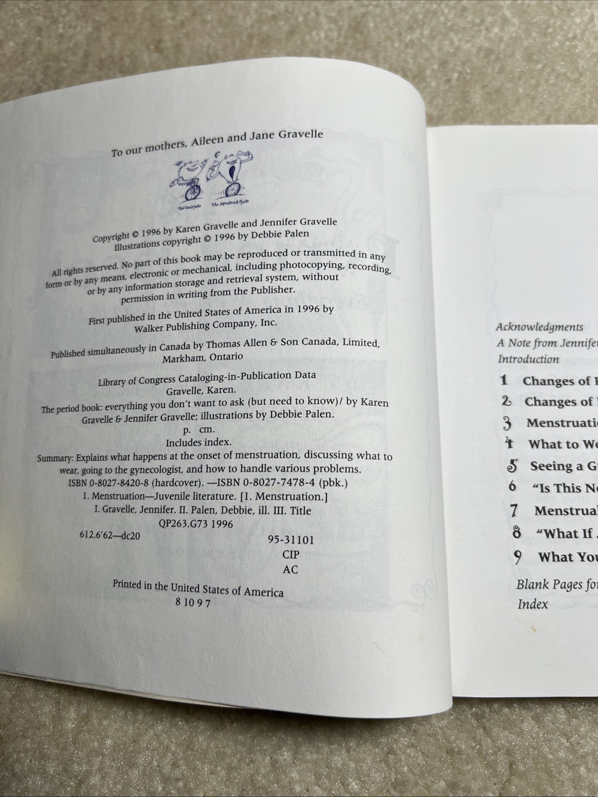 The Period Book: A Girl’s Guide to Growing Up (But Need to Know) – VERY GOOD