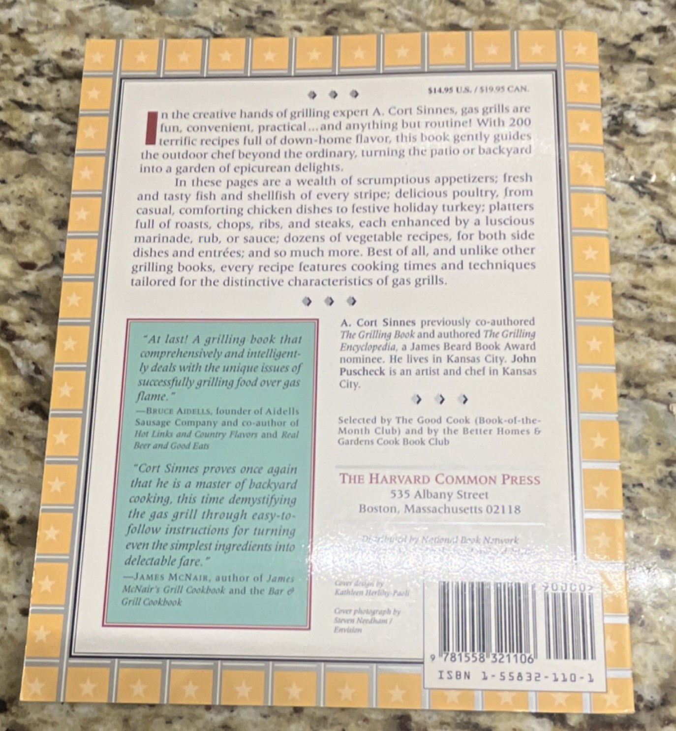 A. Cort Sinnes Gas Grill Gourmet Trade Paperback Harvard Common Press 1996