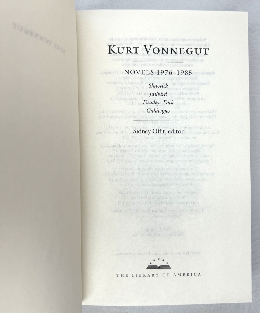 Kurt Vonnegut Novels Short Stories 1950-1985 Library of America HC 3 Vol Set
