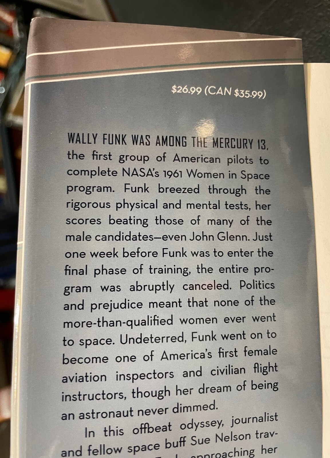 Wally Funk signed WALLY FUNK’S RACE FOR SPACE, 1st/1st, dust jacket cover