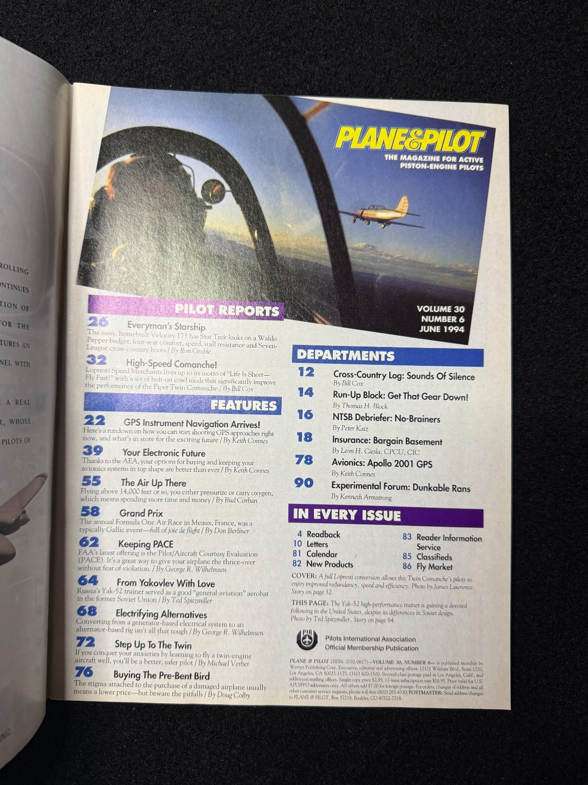 Plane & Pilot Magazine June 1994 GPS Navigation IFR Aviation Electronics