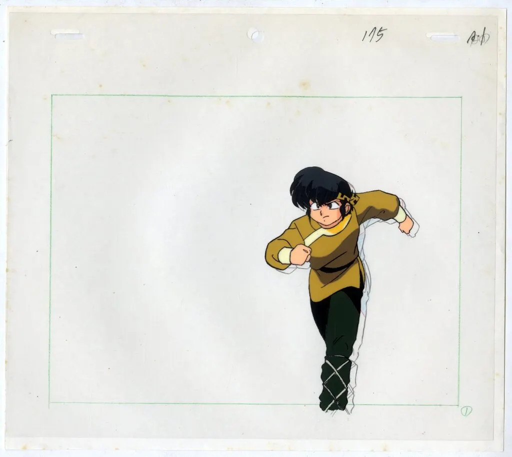 Ranma 1/2 Ryoga Hibiki Original Cel Drawing 10.6×9.8in w/ Mat Used