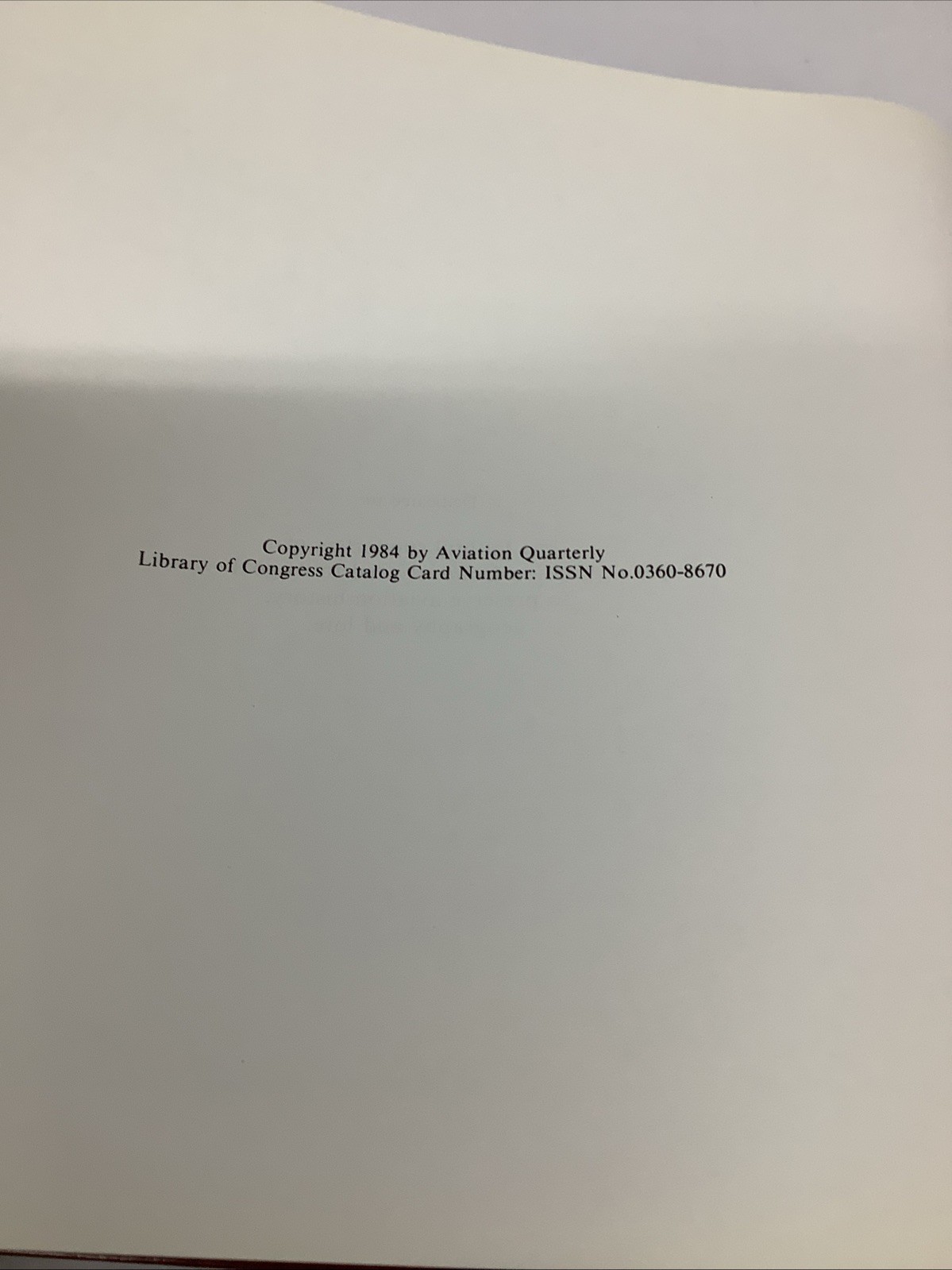 1984 Aviation Classics from Aviation Quarterly Hardcover Book 301 Pages