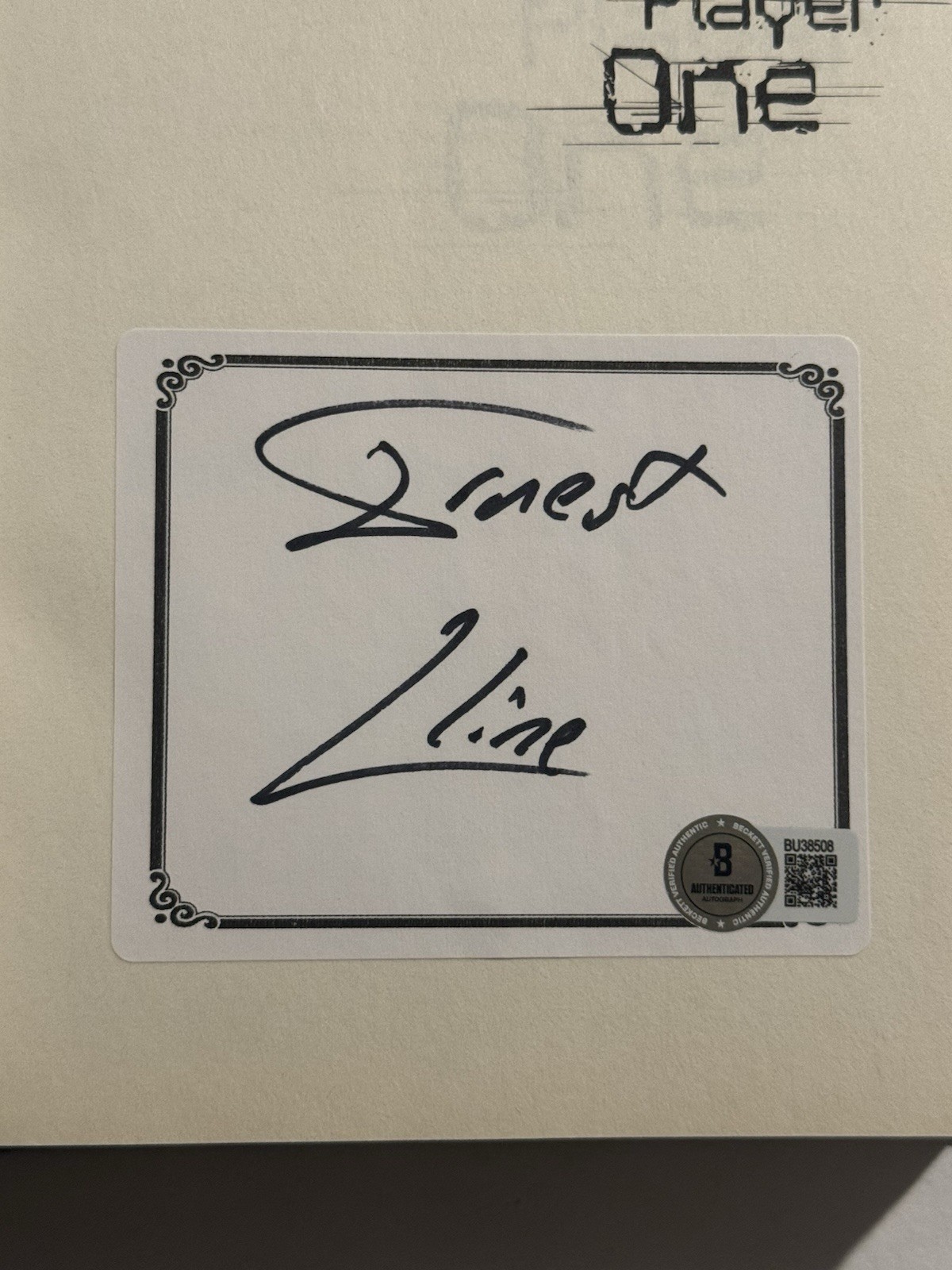 ERNEST CLINE SIGNED READY PLAYER ONE BOOK AUTOGRAPHED FIRST EDITION RARE BAS COA