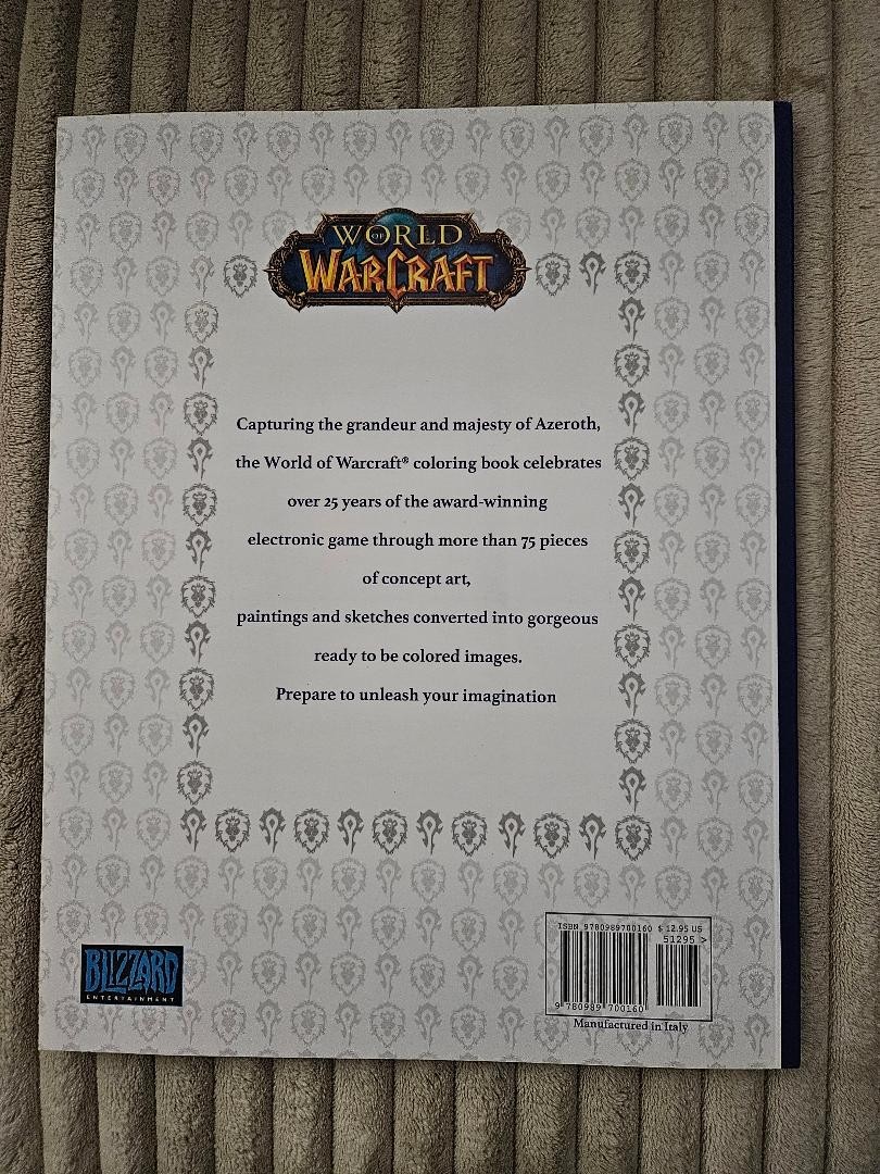World of Warcraft : An Adult Coloring Book by Blizzard Entertainment (New)