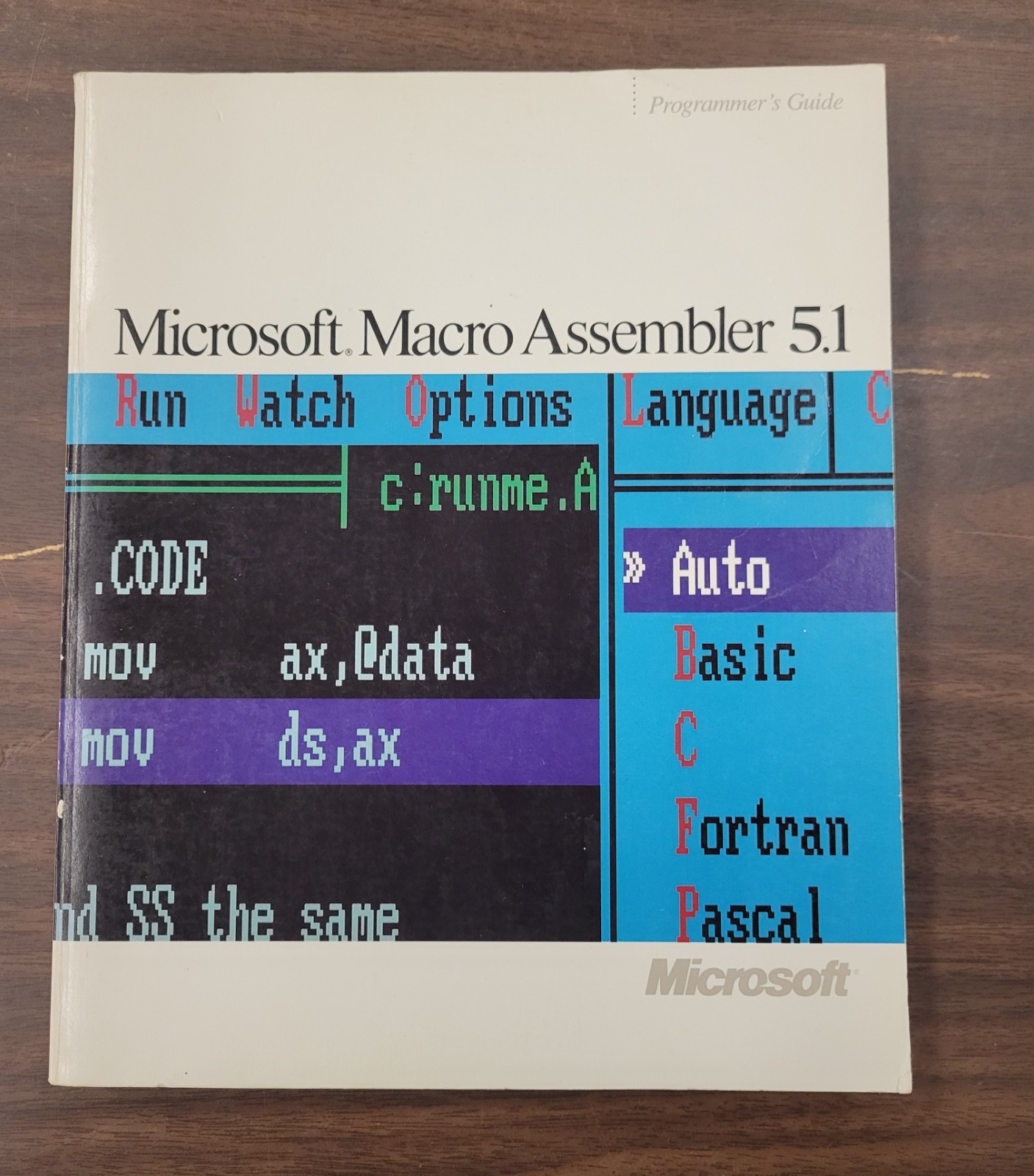 Microsoft Macro Assembler 5.1 Programmer’s Guide 1987 Paperback Part No. 01506