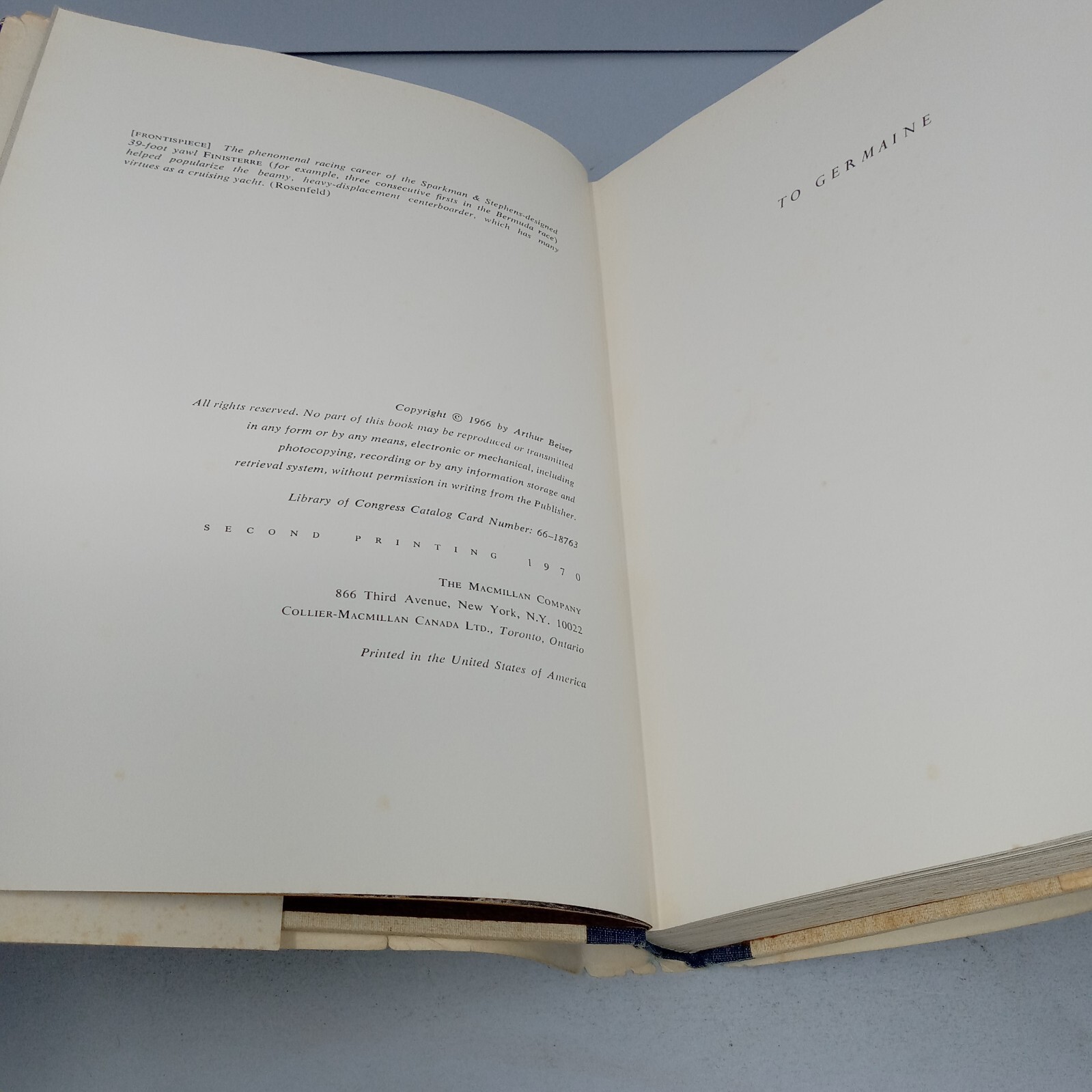 The Proper Yacht: 1970 Macmillan Company Hardcover by Arthur Beiser
