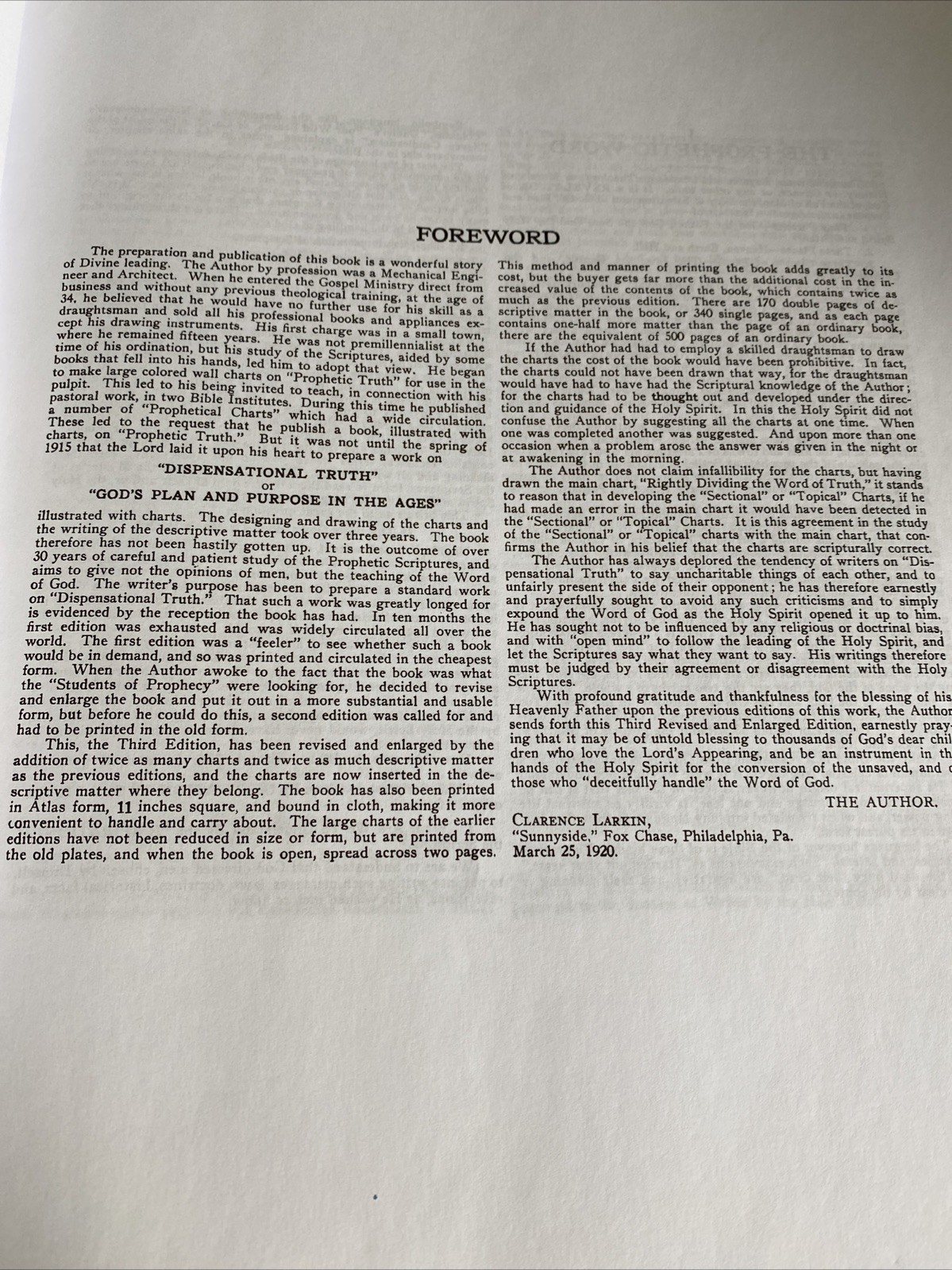 Dispensational Truth or God’s Plan and Purpose in the Ages by Clarence Larkin