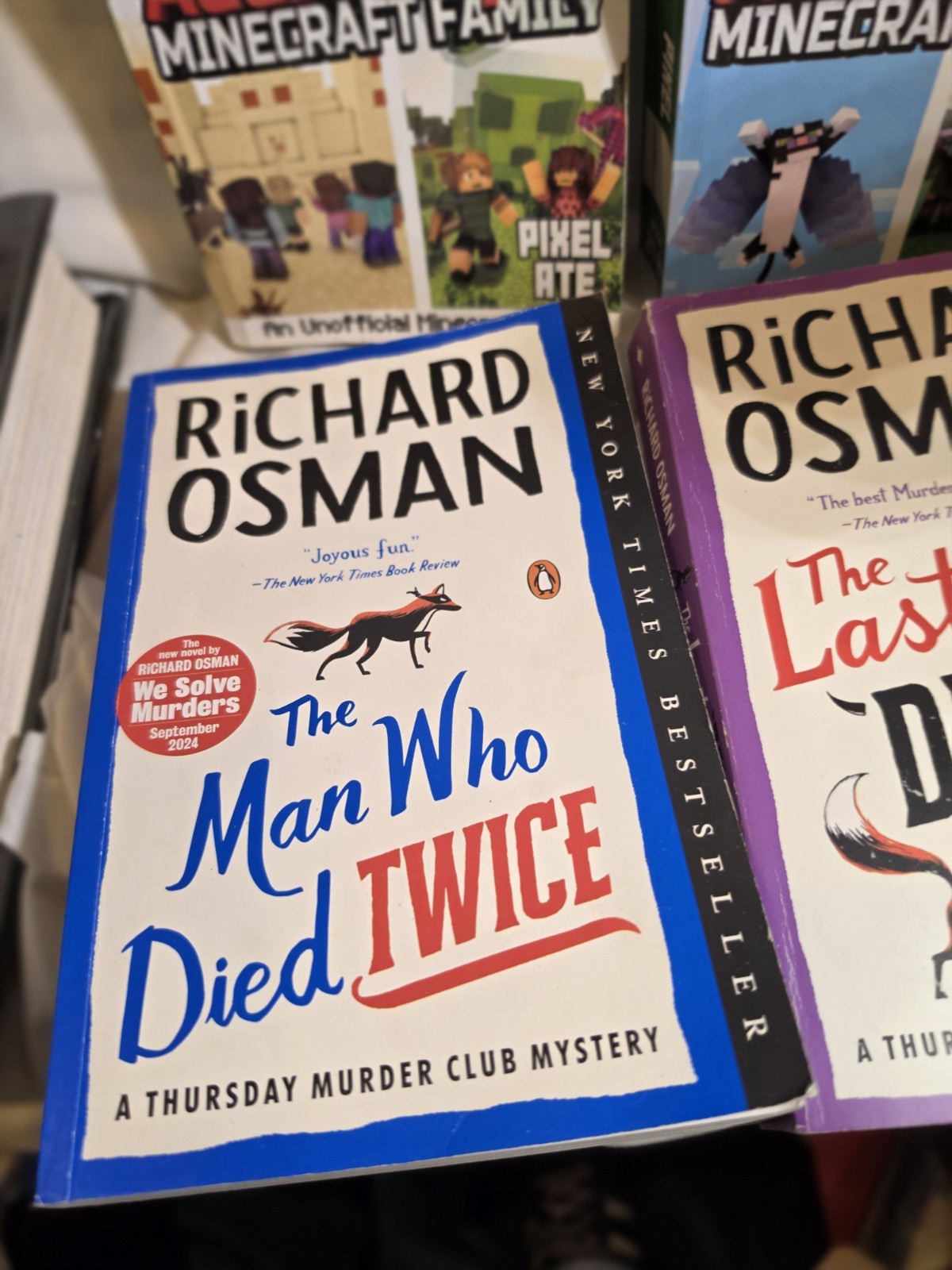 4 Book Lot: Accidental Minecraft Family MegaBlock 2 & 6 + Richard Osman Thursday