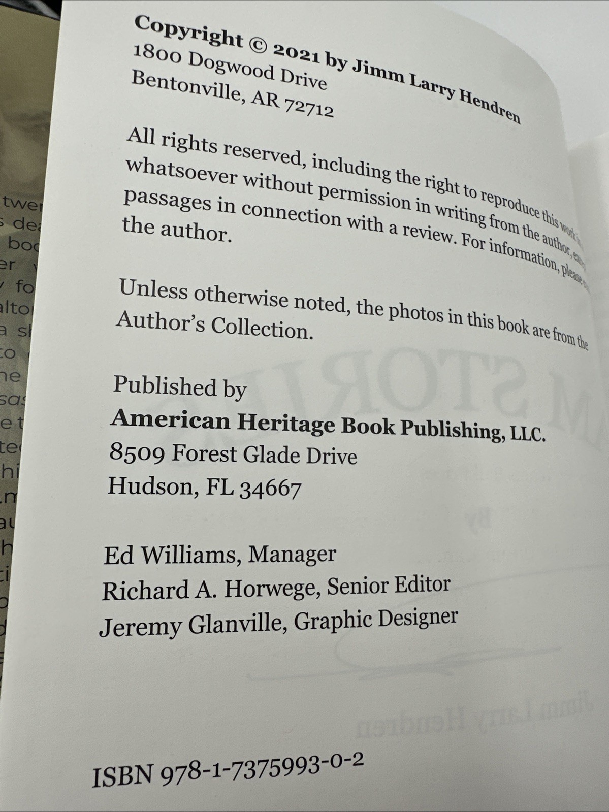Sam Stories Jimm Larry Hendren Tennis Walmart 144 Pages 2021