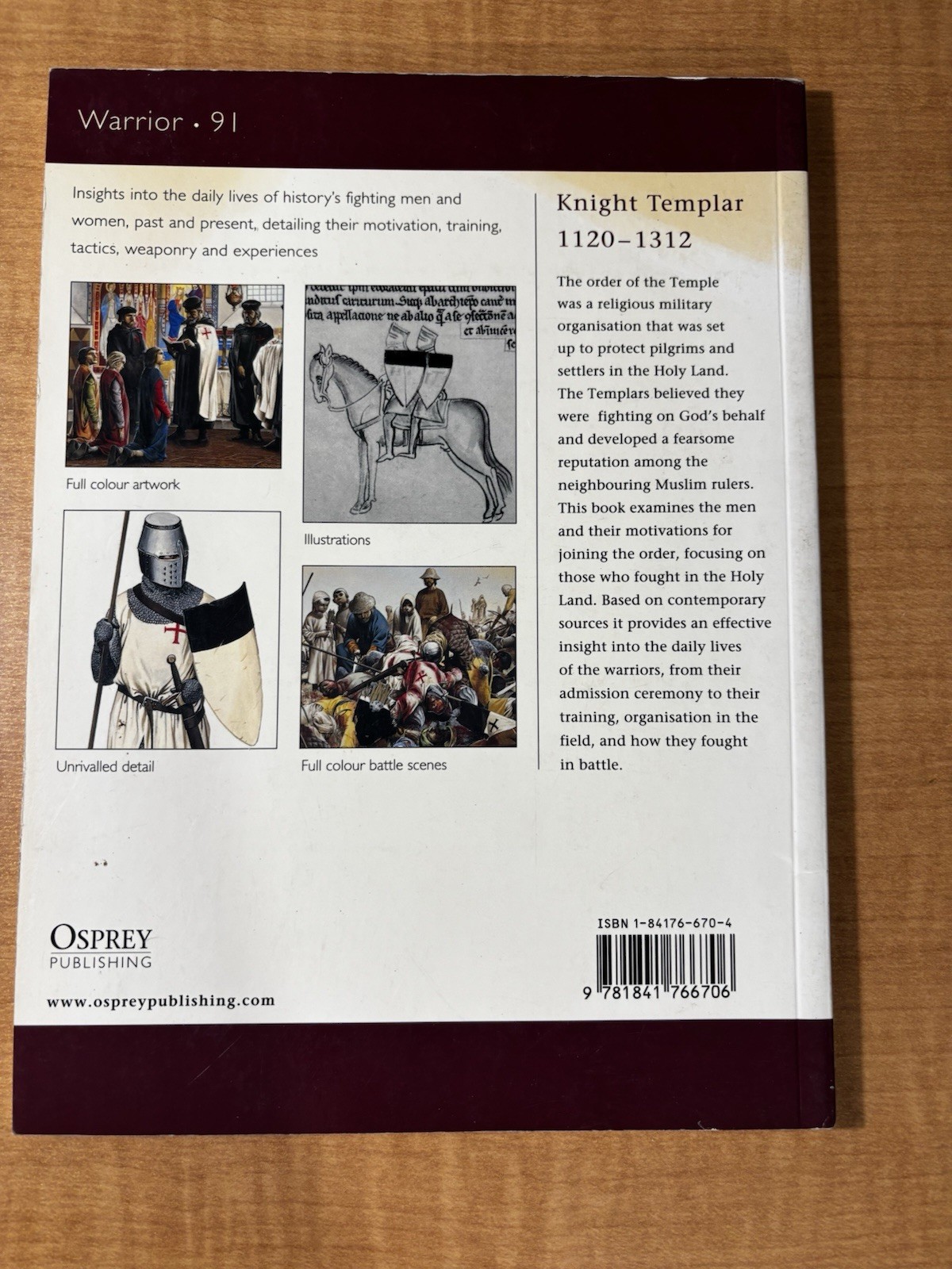 Knight Templar 1120-1312, Paperback by Nicholson, Helen; Reynolds, Wayne RARE