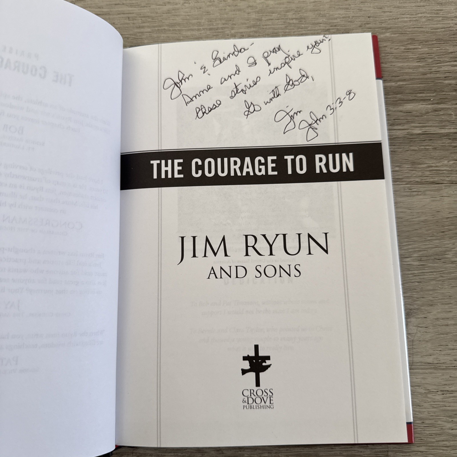 The Courage to Run by Jim Ryun (2006, Hardcover) 1st Edition/1st Printing/Signed