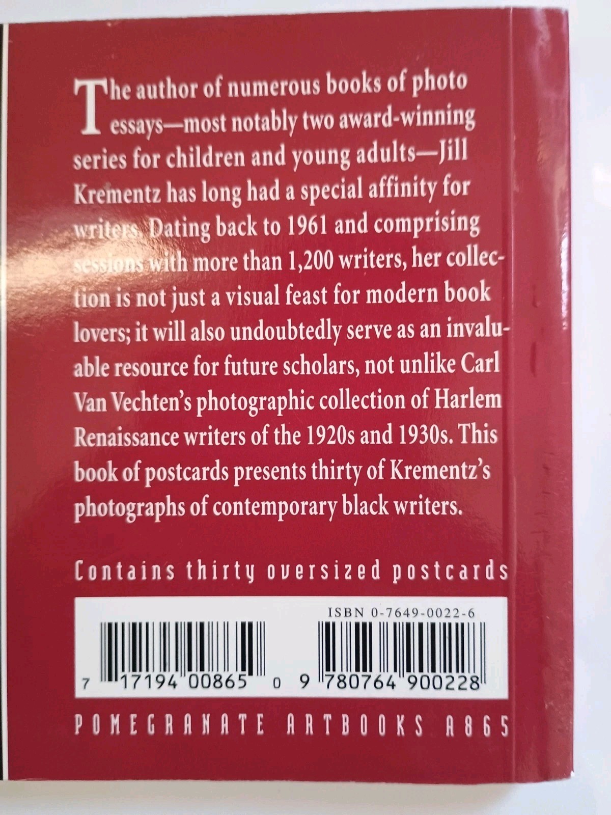 Black Writers: Book of (30 detachable) Postcards; Photographs-Jill Krementz. NEW