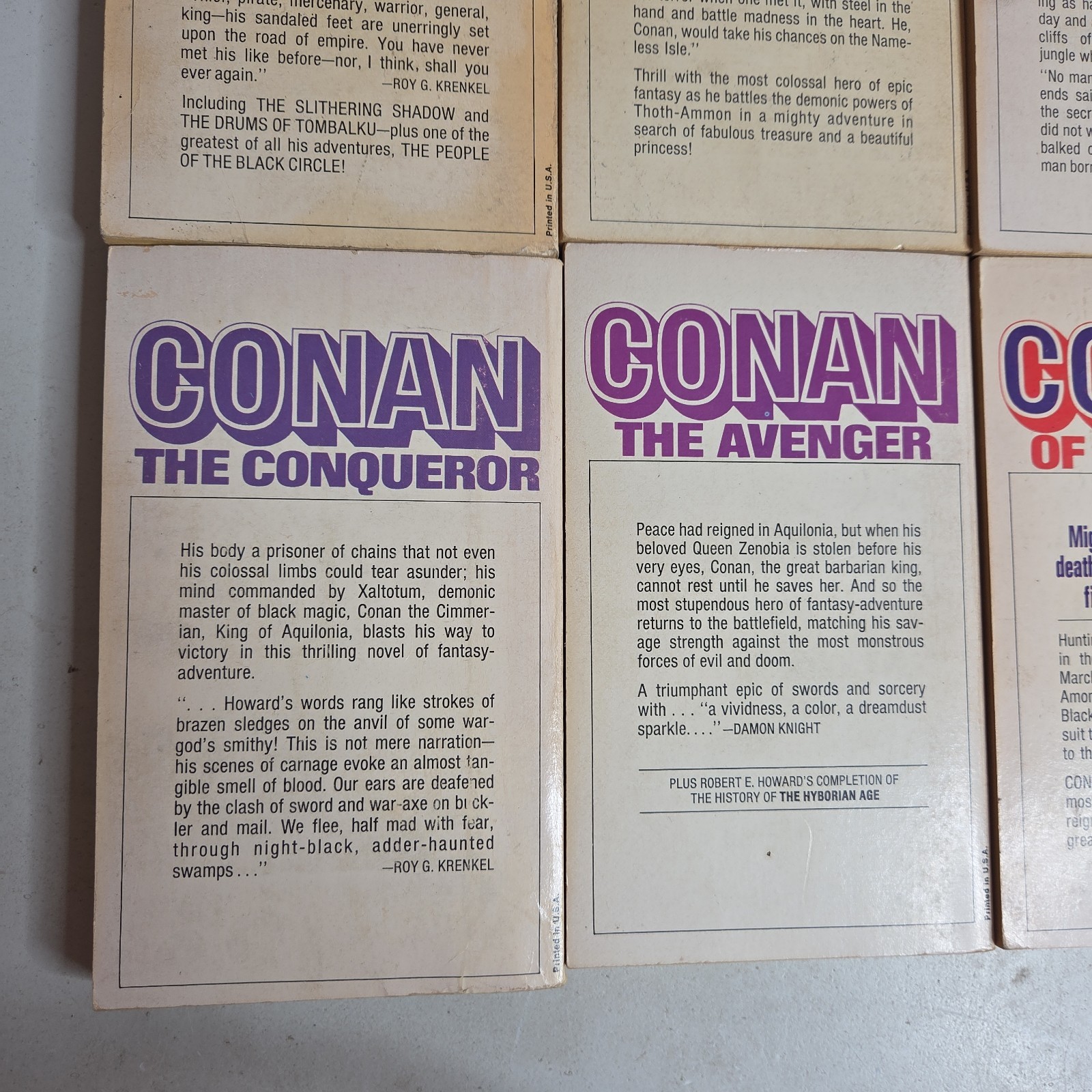 Conan Complete Main Series Robert E. Howard Ace Books Vintage Paperback Set 1-12