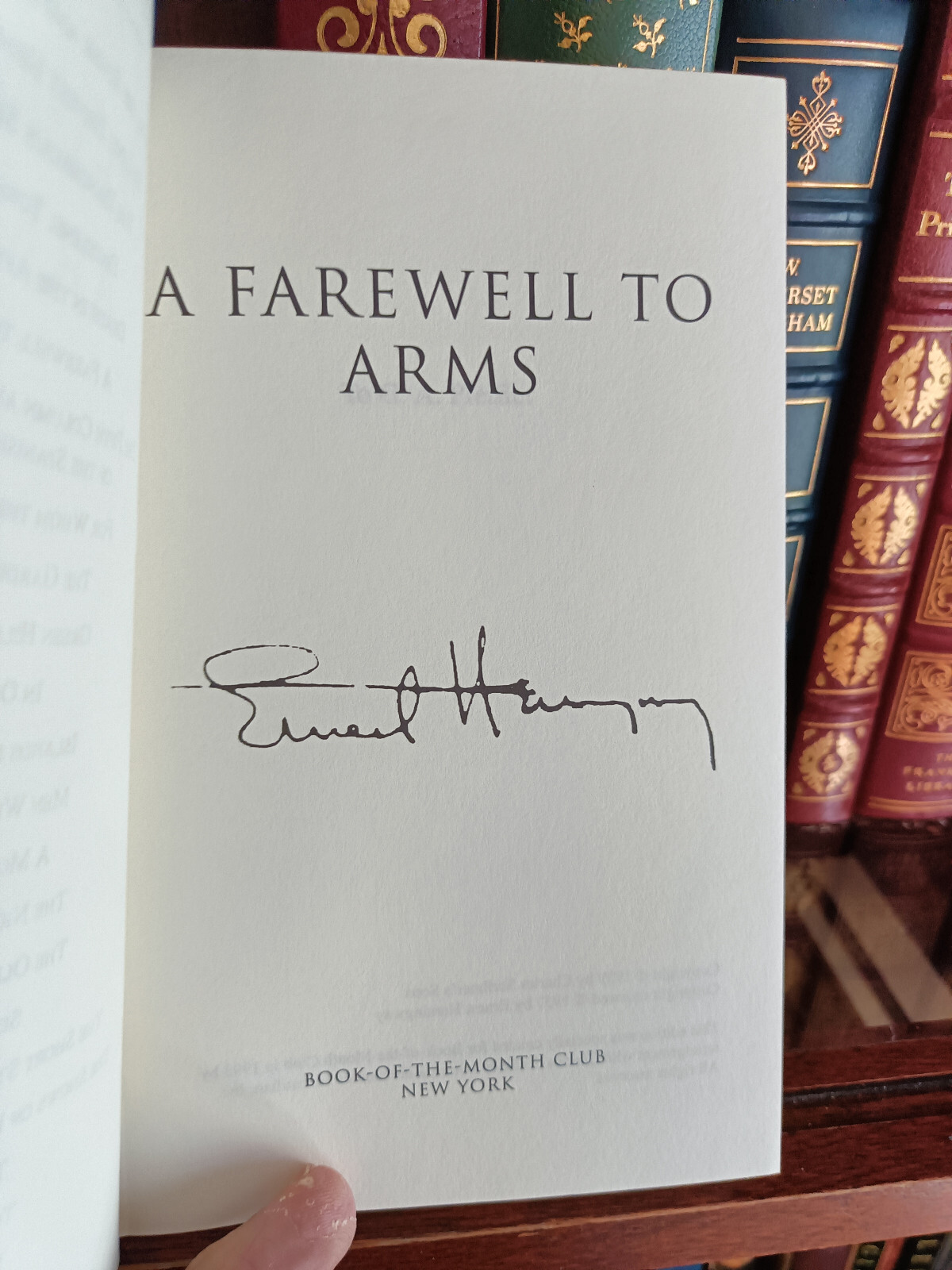 BMOC_A Farewell to Arms_Ernest Hemingway_HCDJ_1993_Very Good