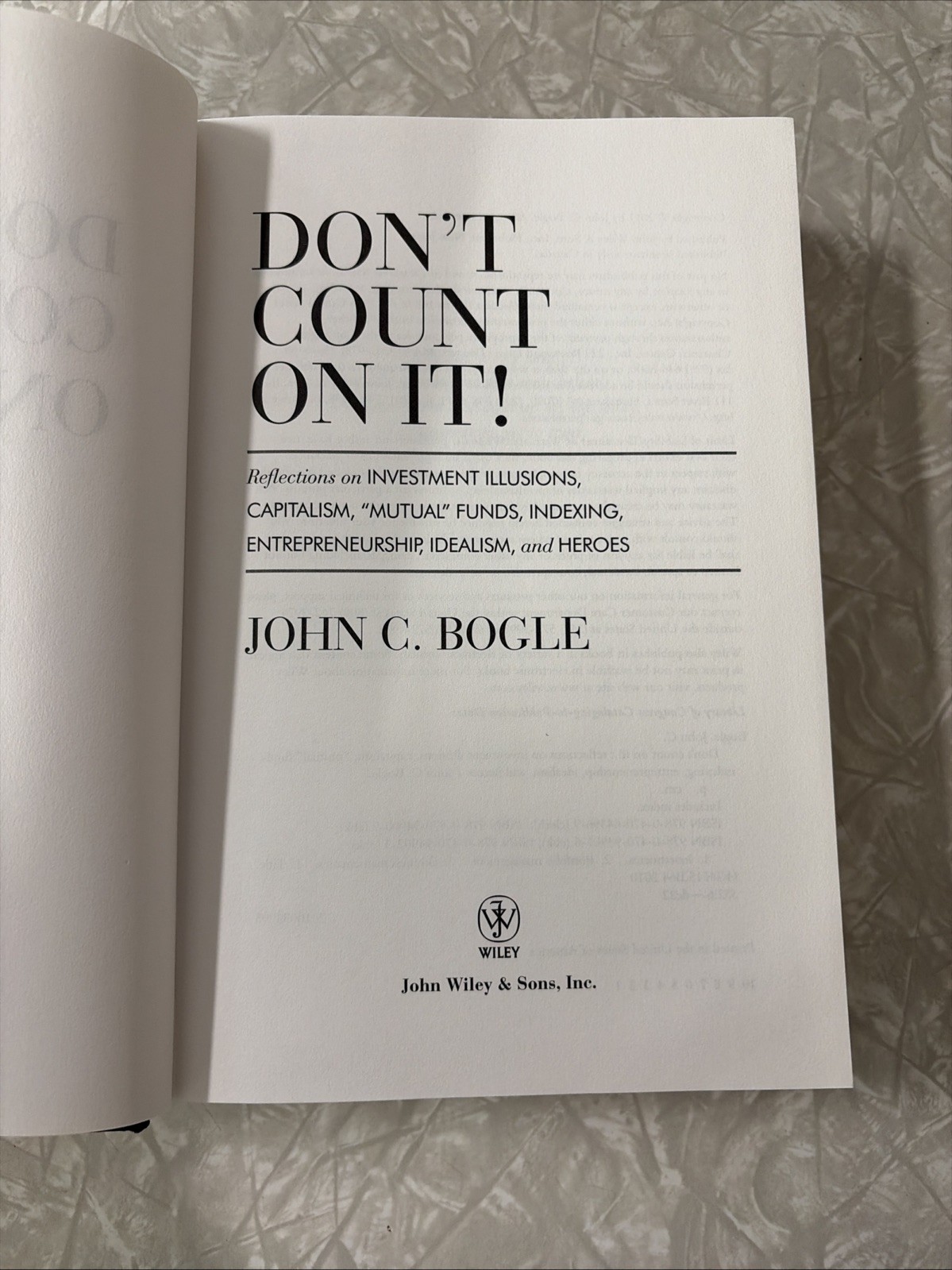 Signed Don’t Count On It! by John C. Bogle, Hardcover, DJ – 1st Edition