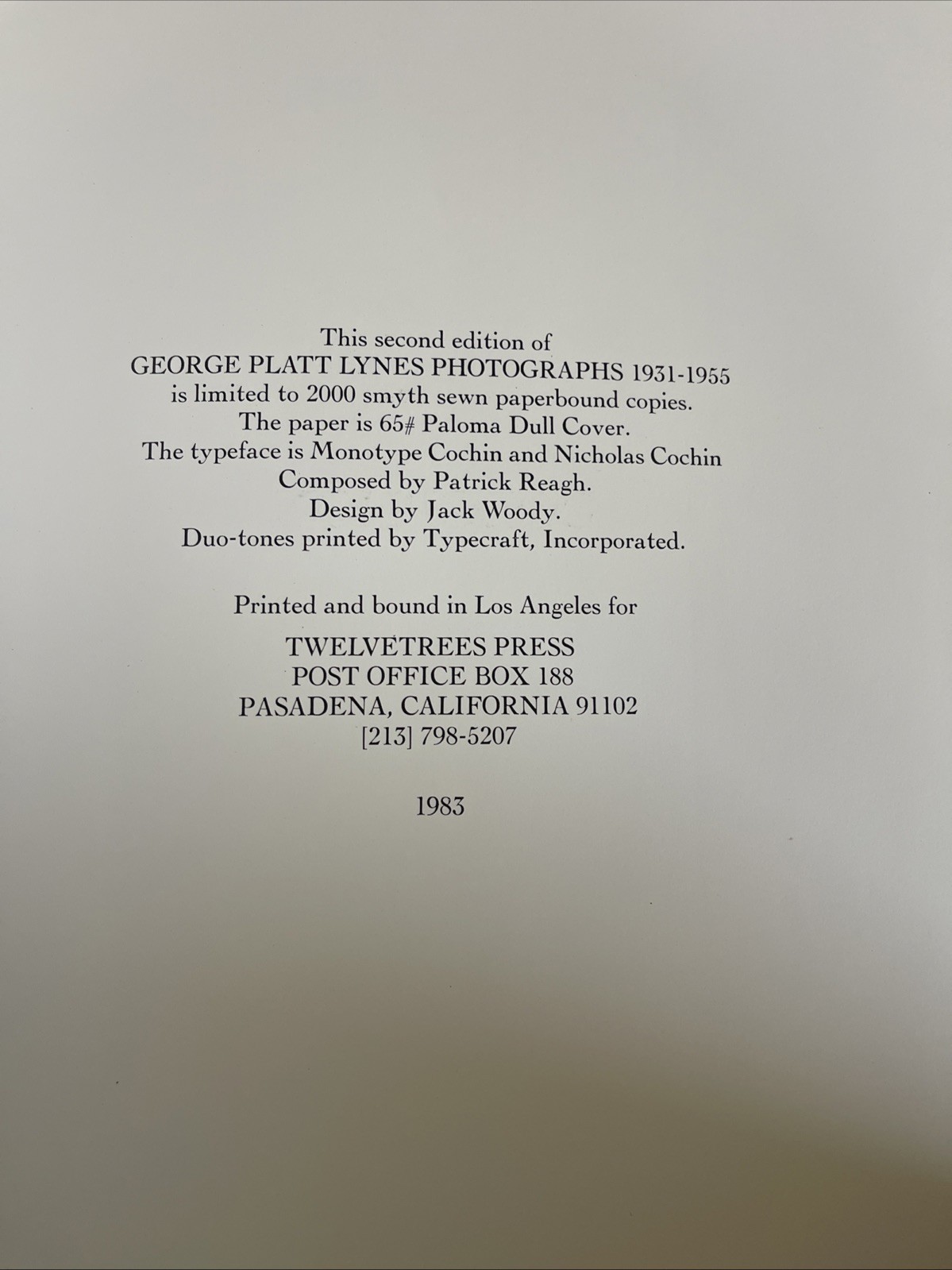 GEORGE PLATT LYNES PHOTOGRAPHS 1931 – 1955 – RARE OUT OF PRINT LIMITED 2ND ED PB