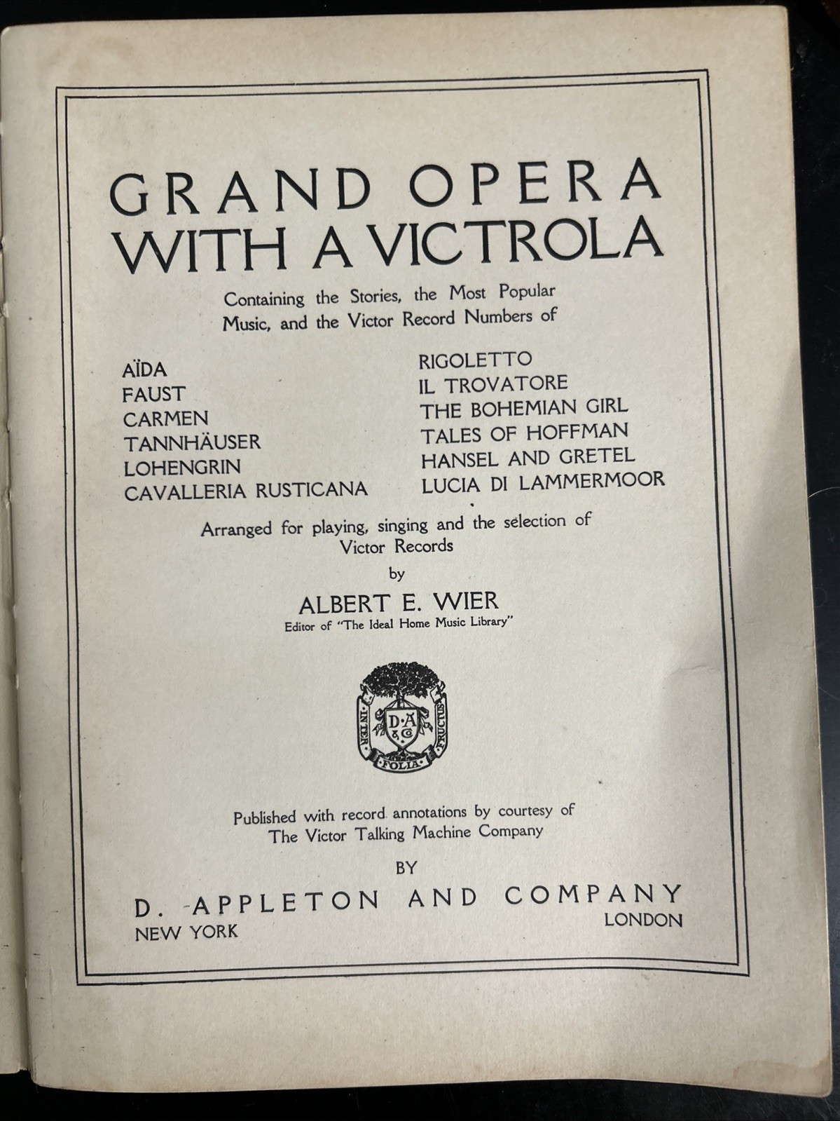 Grand Opera with A Victrola Book (256 pages)