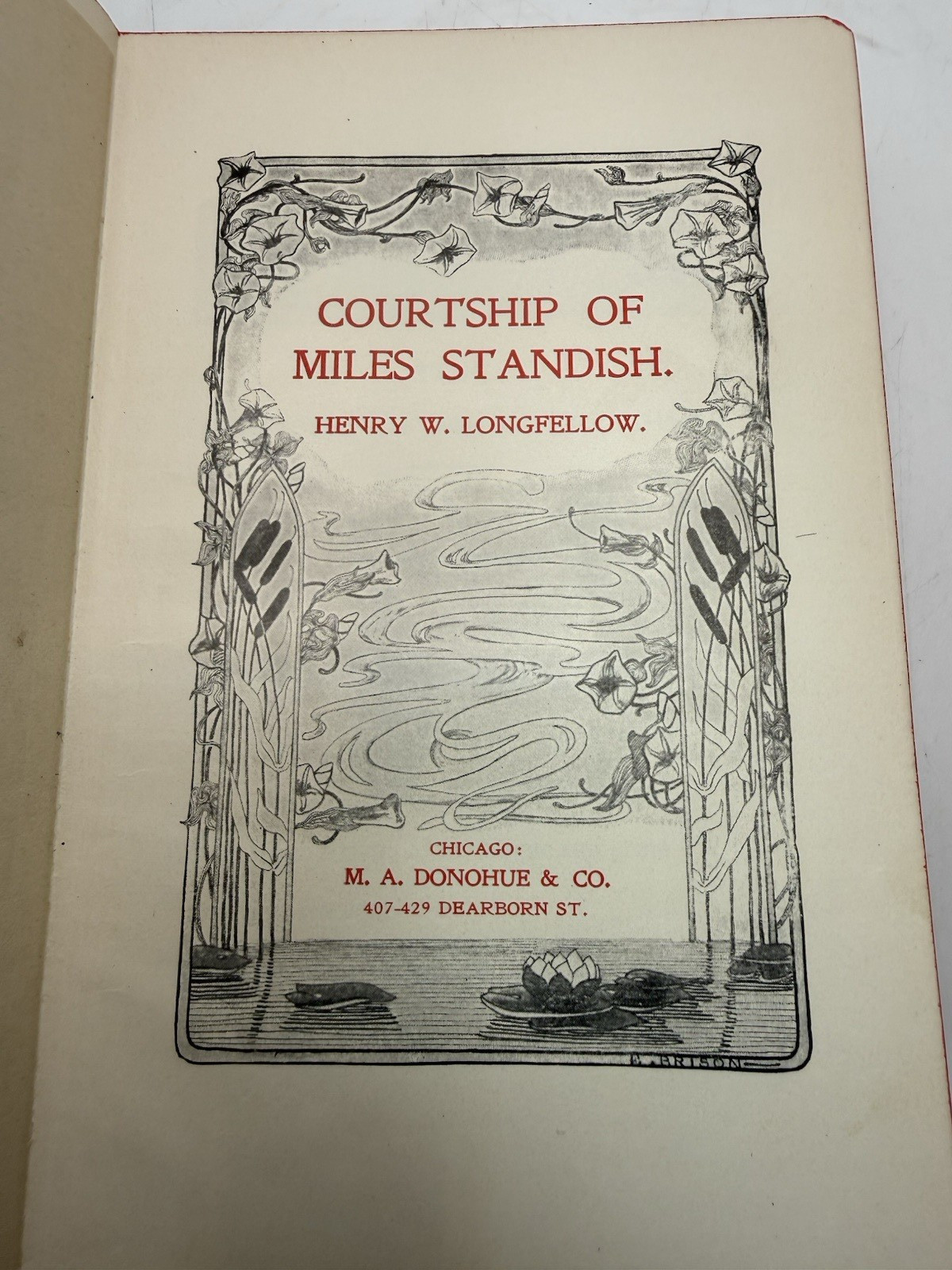 Henry W. Longfellow Courtship of Miles Standish 1901 antique book