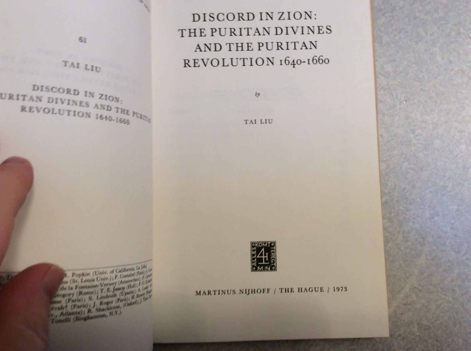 Discord In Zion: The Puritan Divines And The Puritan Revolution 1640-1660