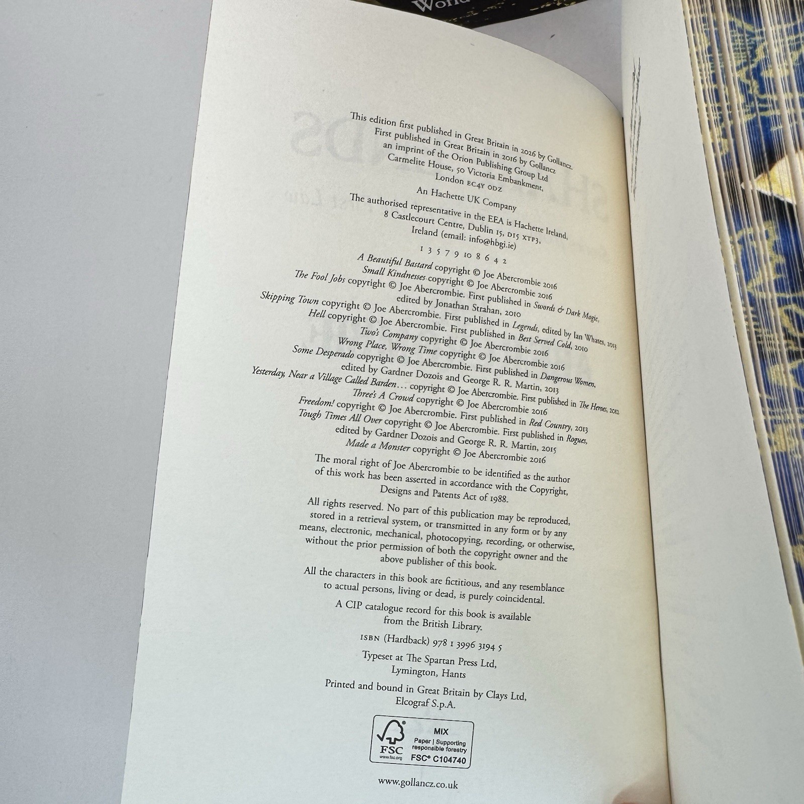Sharp Ends Joe Abercrombie The Broken Binding Stenciled Edges SIGNED Hardcover