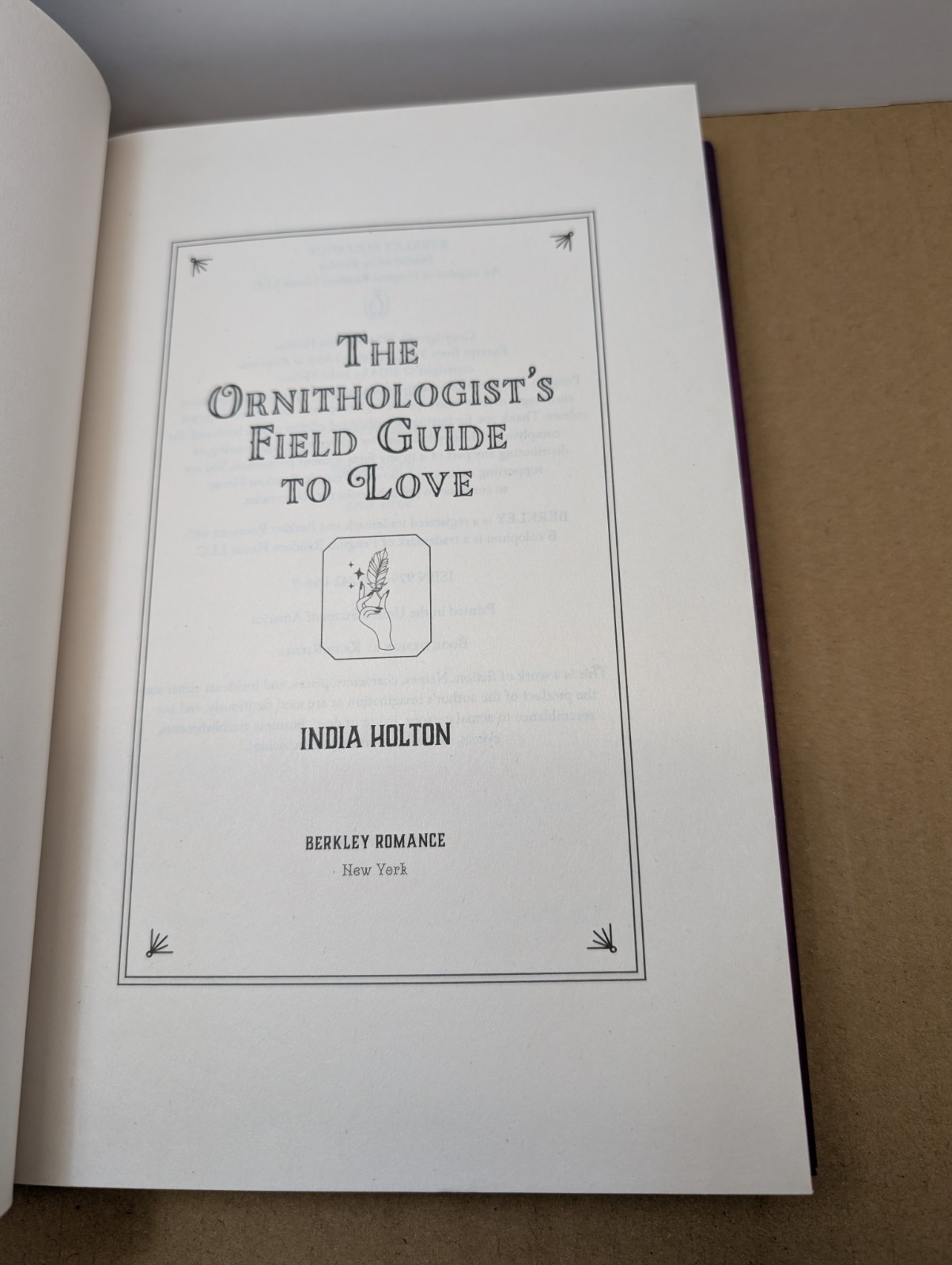 The Ornithologist’s Field Guide to Love by India Holton 2024 HC BOTM