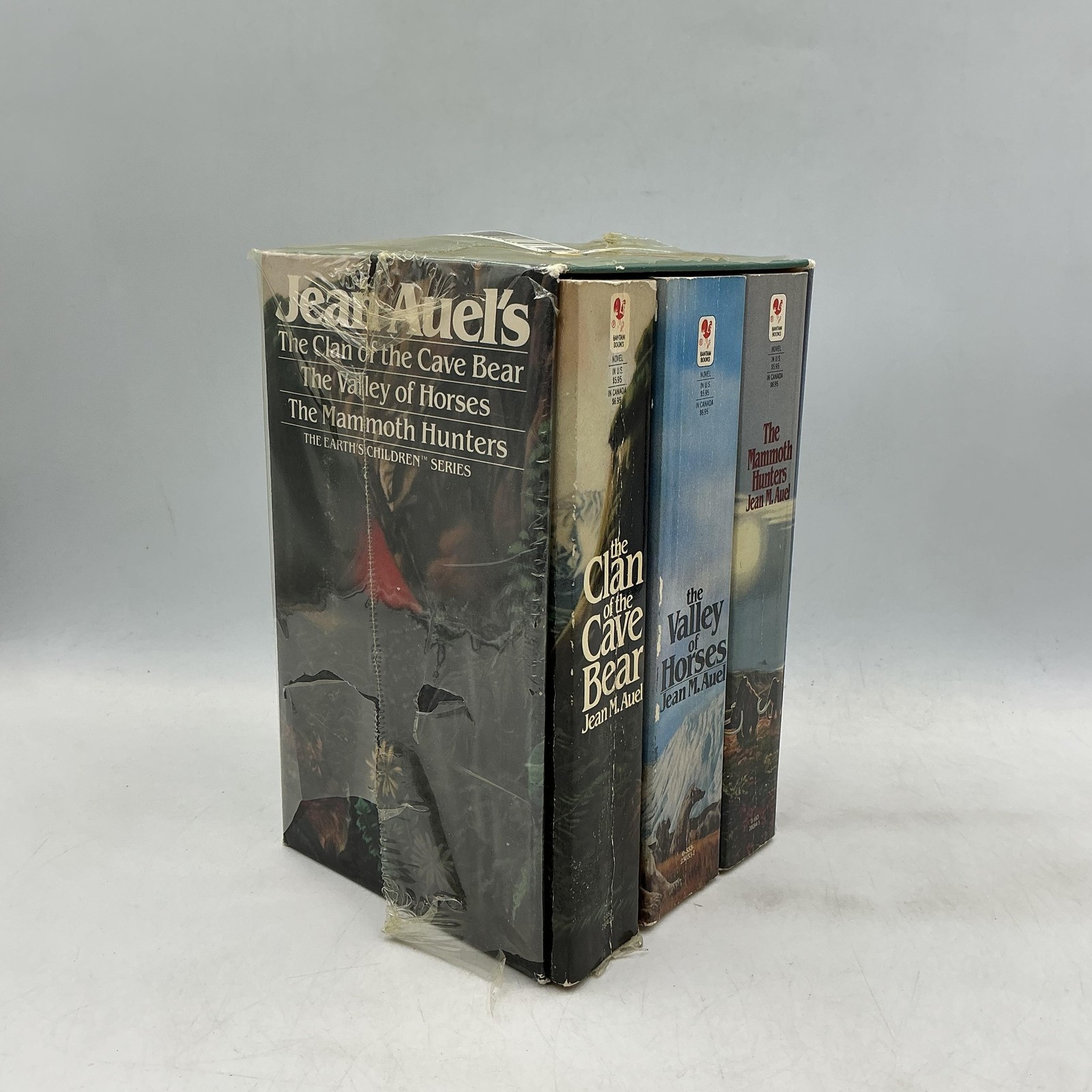 Vintage Jean M Auel Earth’s Children 3 PB Box Set Bantam Black 1986 USA Saga