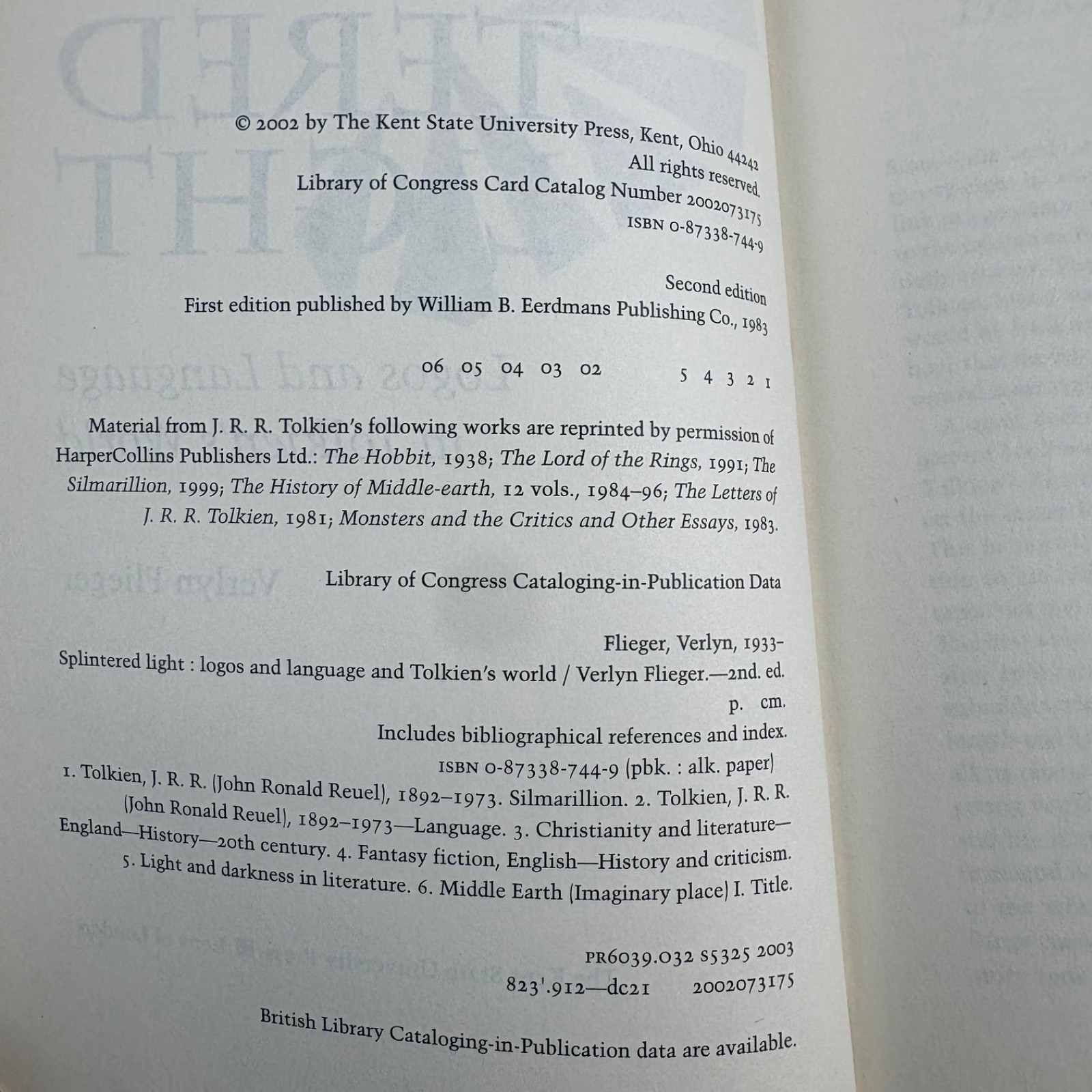 Splintered Light: Logos and Language in Tolkien’s World by Verlyn Flieger 2002