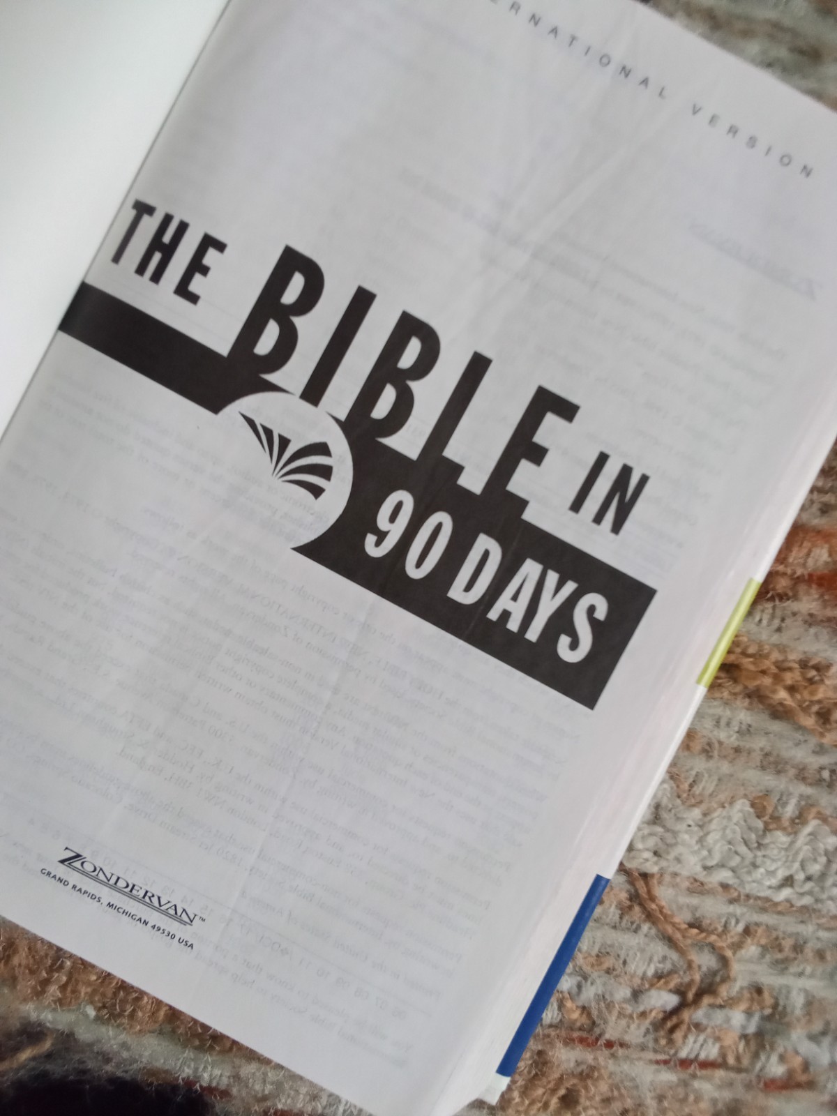 The Bible in 90 Days: Cover to Cover in 12 Pages a Day (New International – GOOD
