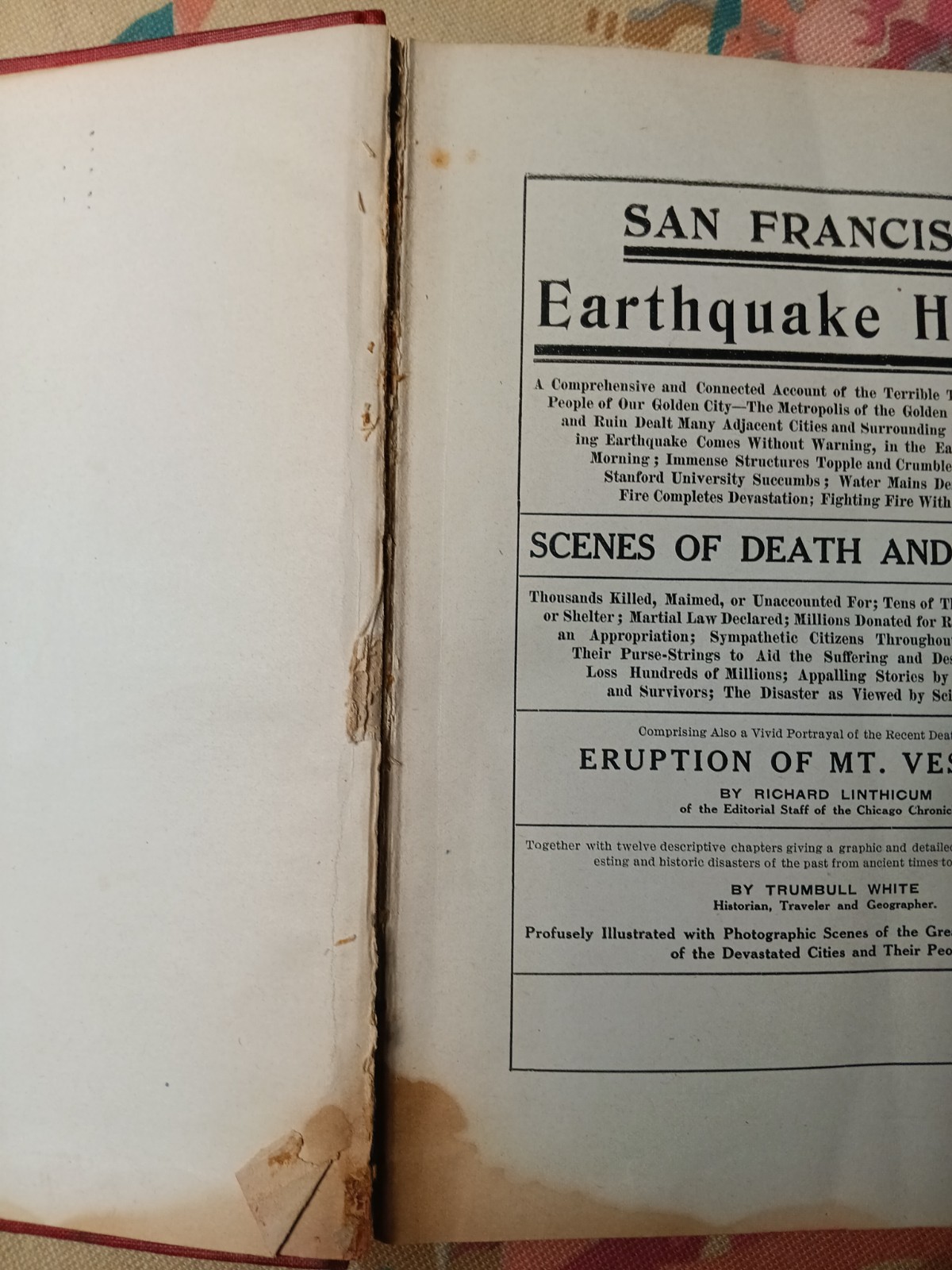 EARTHQUAKE HORROR S.F. Vesuvius & THE world’s Great Disasters Hubert D. RUSSELL