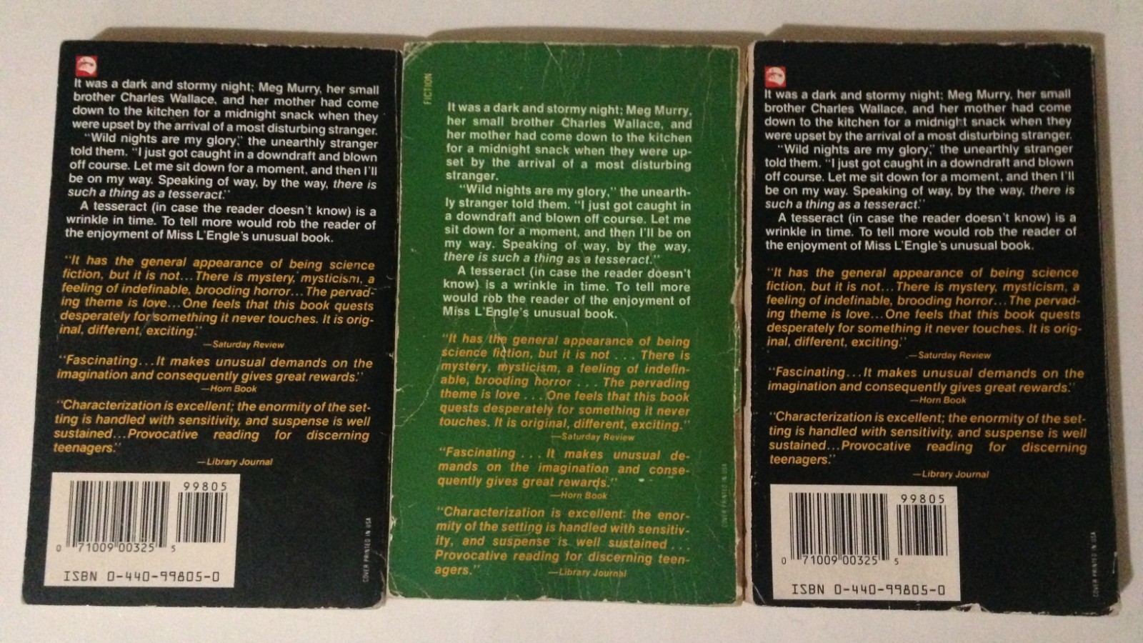 A Wrinkle in Time Madeleine L’Engle Laurel Leaf PB Book 1976 *3 Copies*