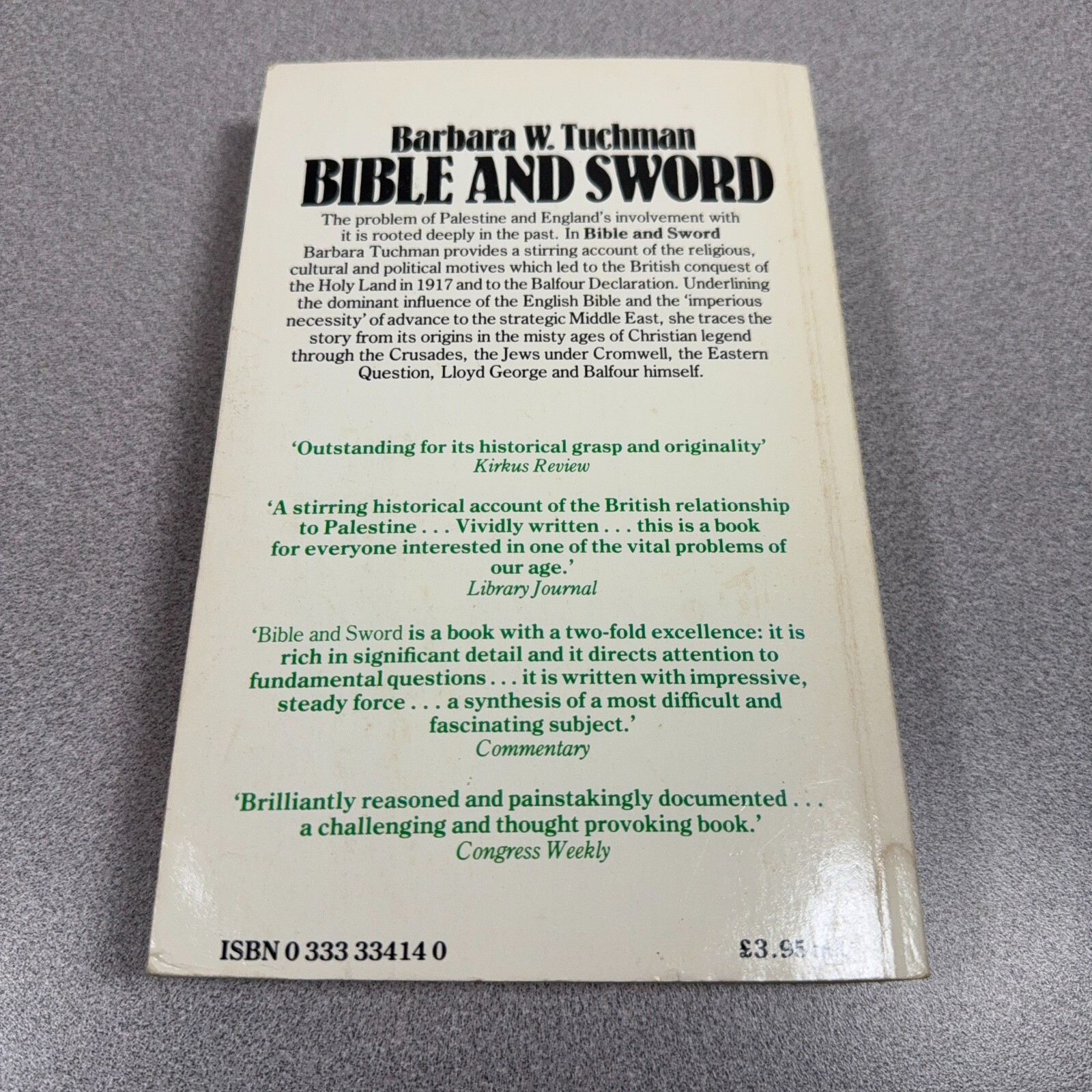 Bible and Sword: History of Brita… by Tuchman, Barbara W. Paperback / softback