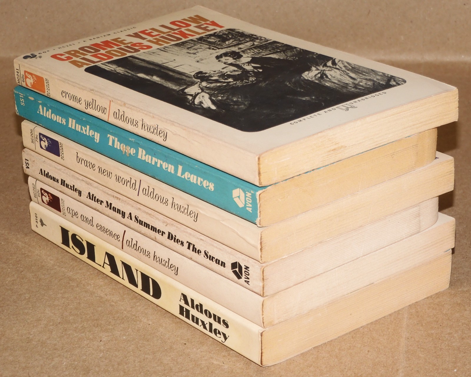ALDOUS HUXLEY Lot 6 Vintage PBs incl Dystopian SCI-FI : BRAVE NEW WORLD ++ READ!