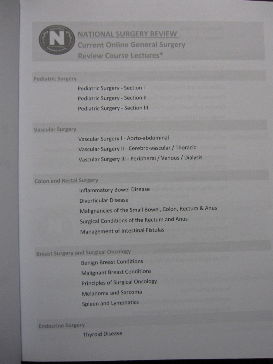 National Surgery Board’s 2019 General Surgery Review Course Syllabus [Paperback]