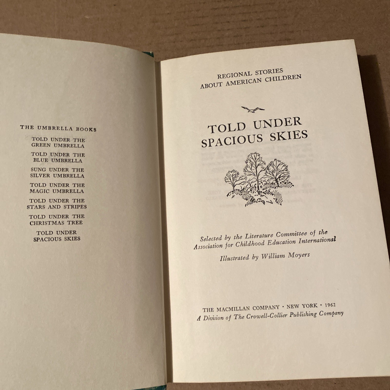 VTG 1962 Told Under Spacious Skies – Regional Stories About American Children HC