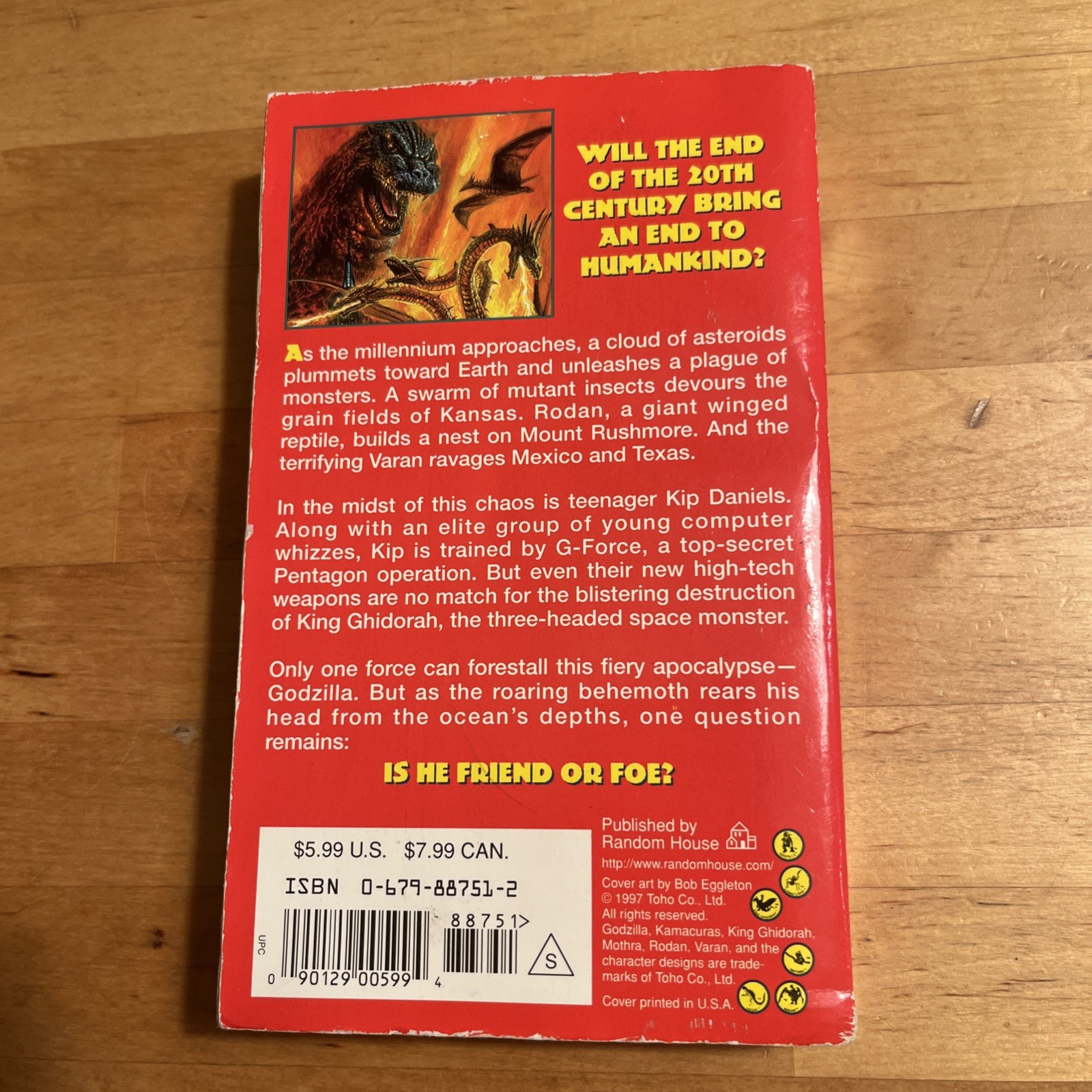 GODZILLA 2000 by Marc Cerasini, 1997 Random House 1st Edition 2nd Printing OOP