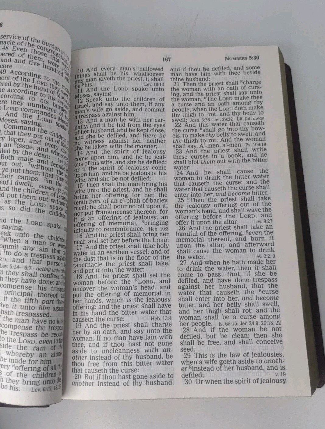Thomas Nelson KJV Giant Print Reference Bible Burgundy Leather Flex