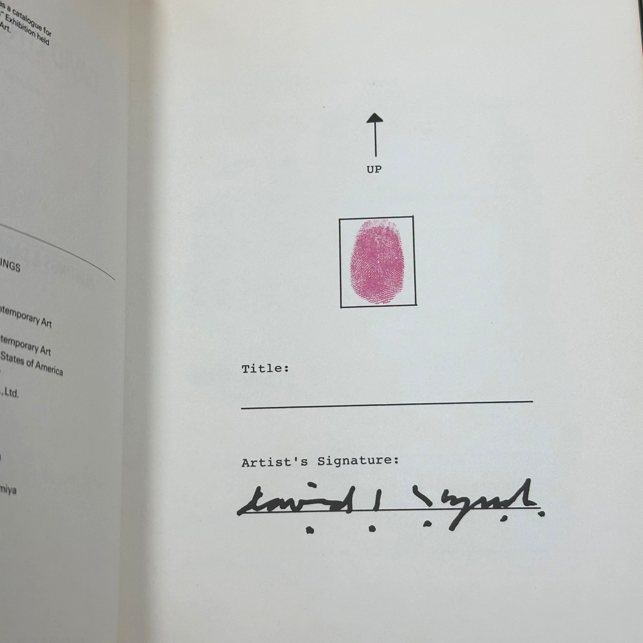 David Lynch Signed Art Book Paintings Drawings Treville 1991 Japan Fingerprint